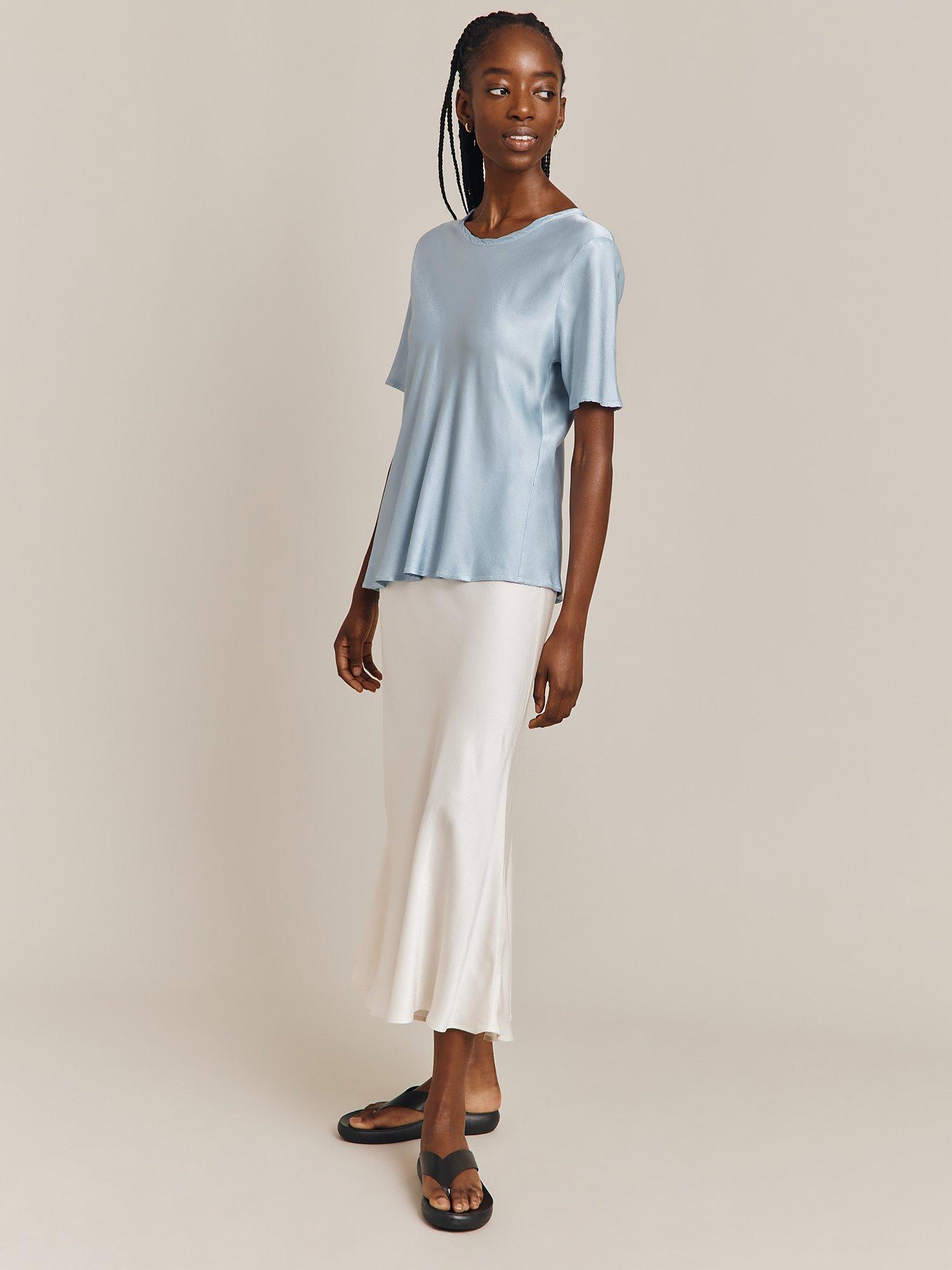 Ghost Ivy Satin Top, Chambray Blue