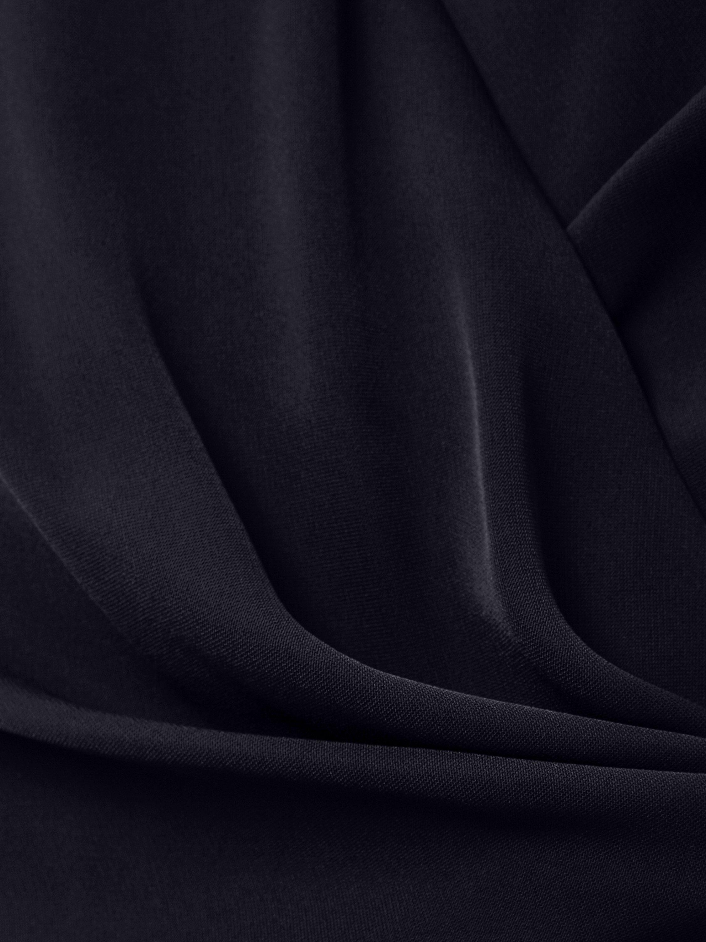 Product image 6 of 7, which shows Phase Eight Petite Julissa Frill Wrap Midi Dress, Navy, 6
