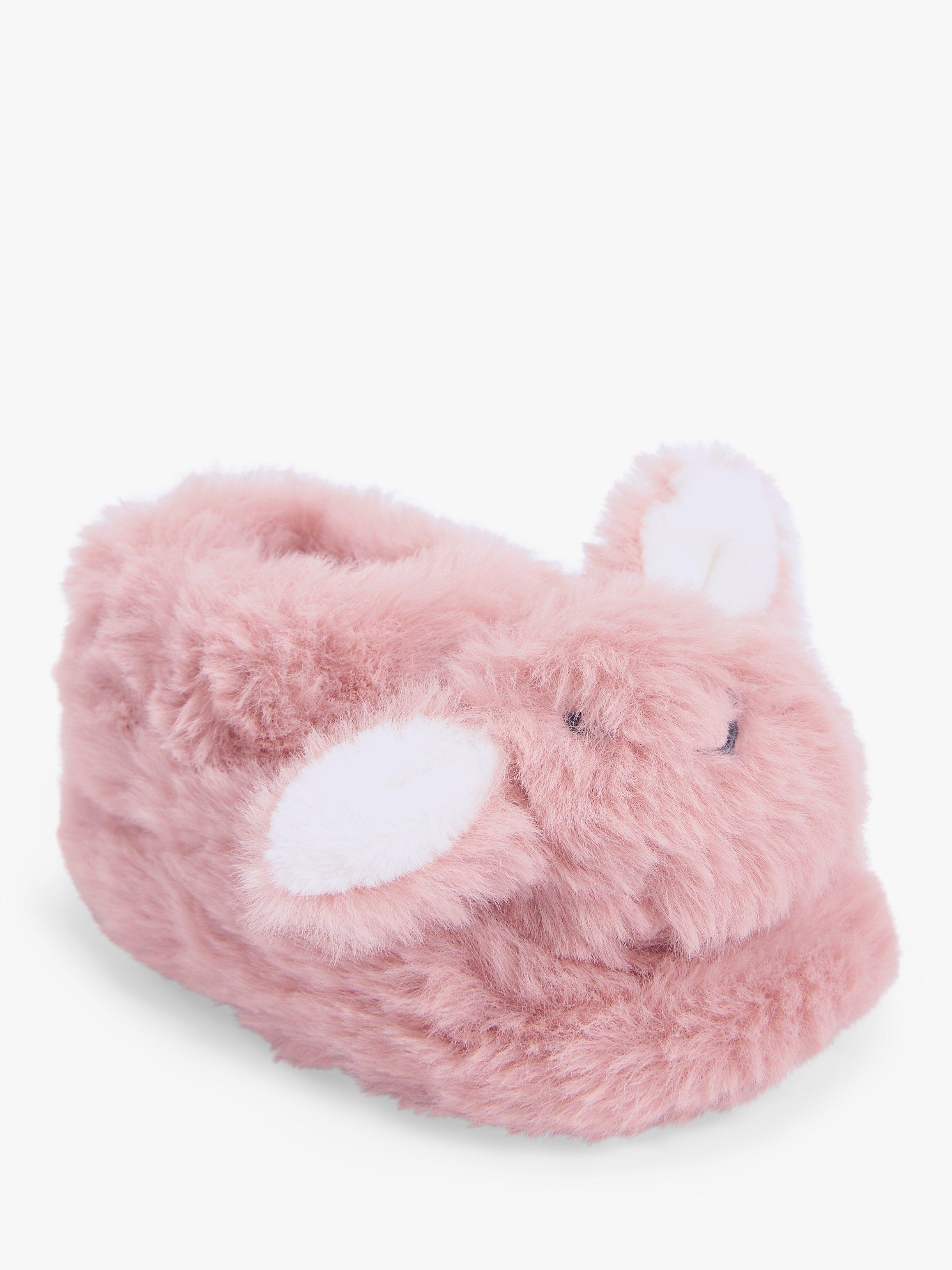 John Lewis Baby Bunny Slippers Booties, Pink