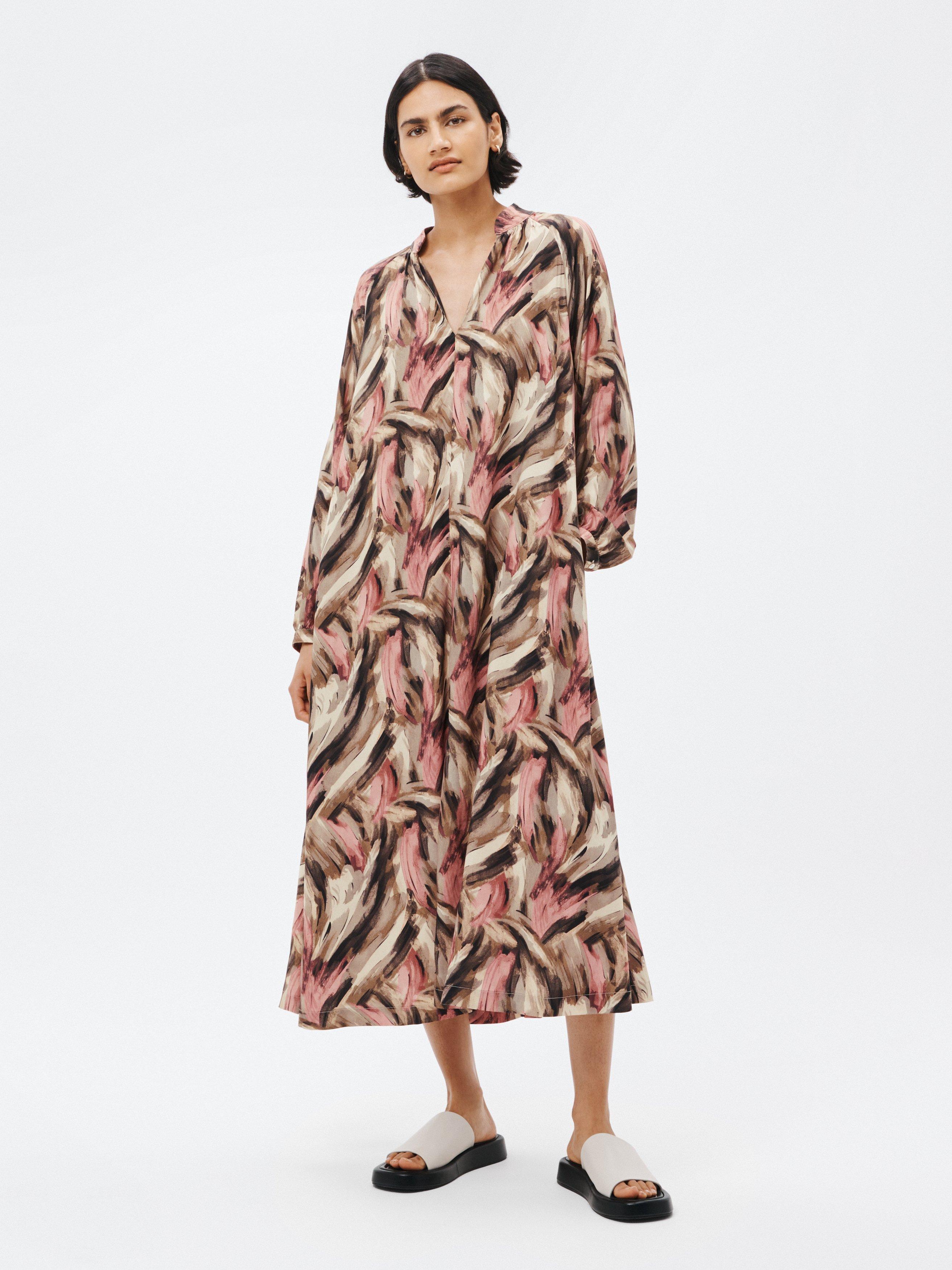 Kin Brushstroke Trapeze Midi Dress, Multi