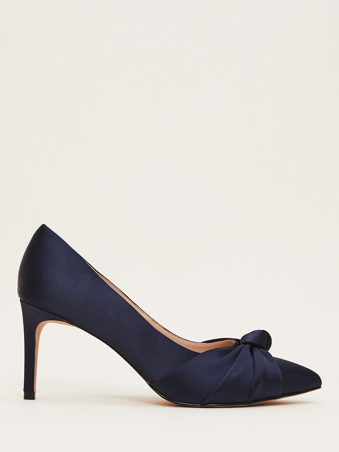 Navy satin shoes uk on sale