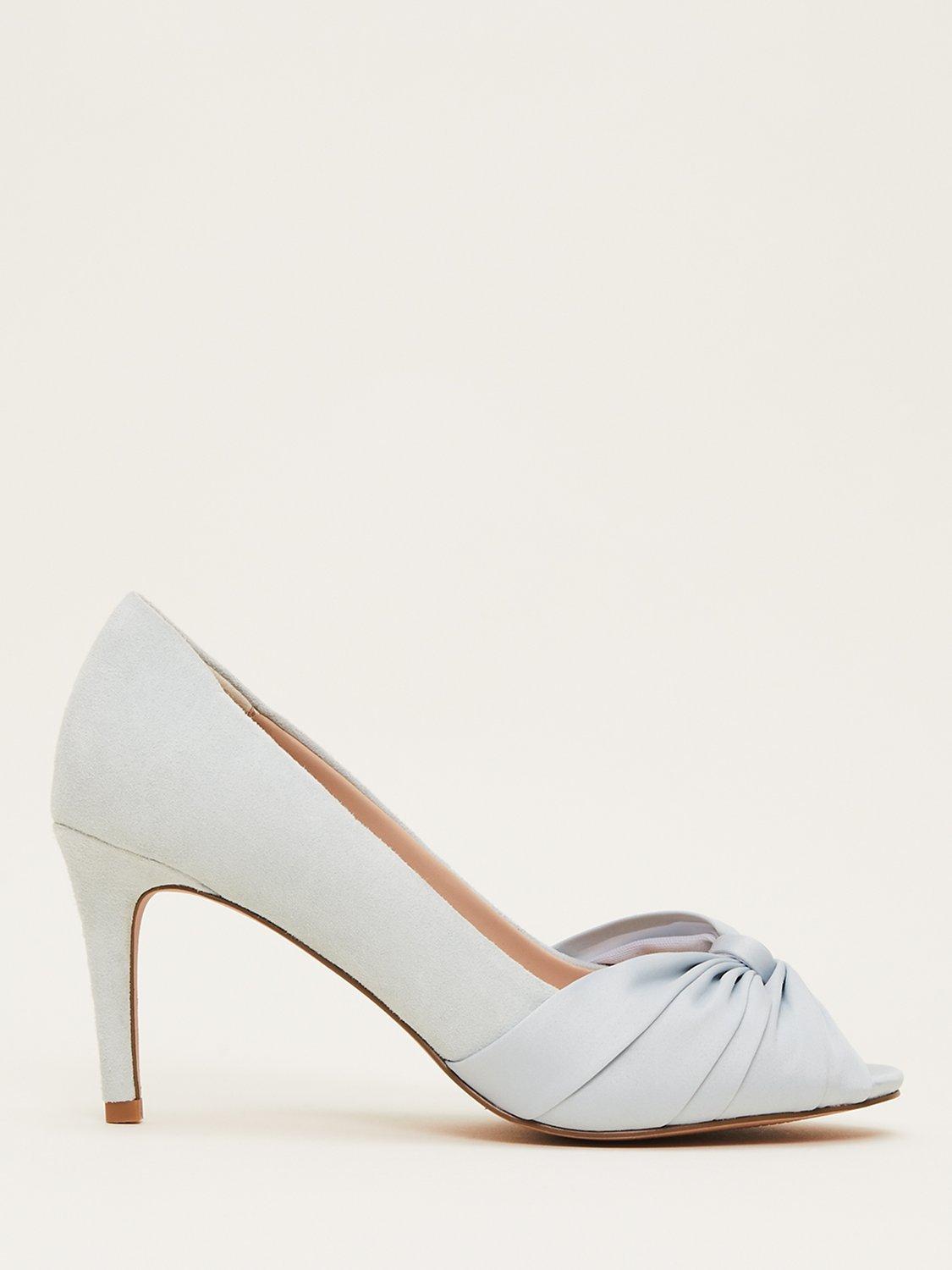 Phase Eight Satin Twist Peep Toe Shoes, Eau De Nil