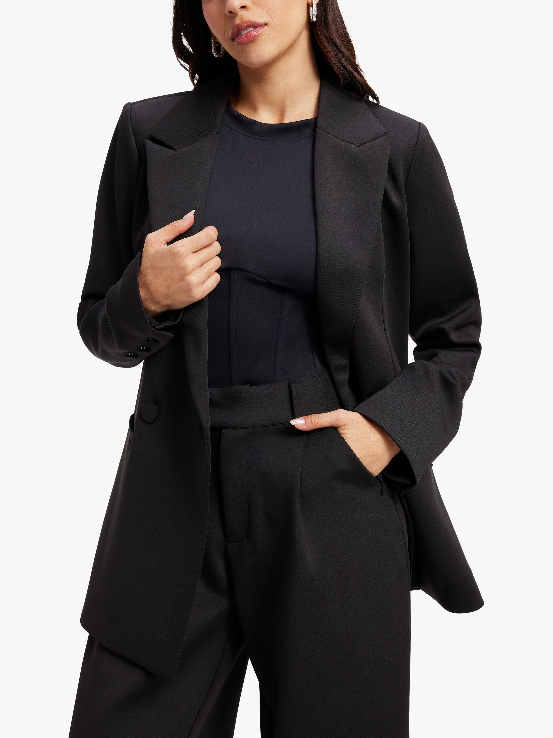 Good American Scuba Plain Blazer, Black 001