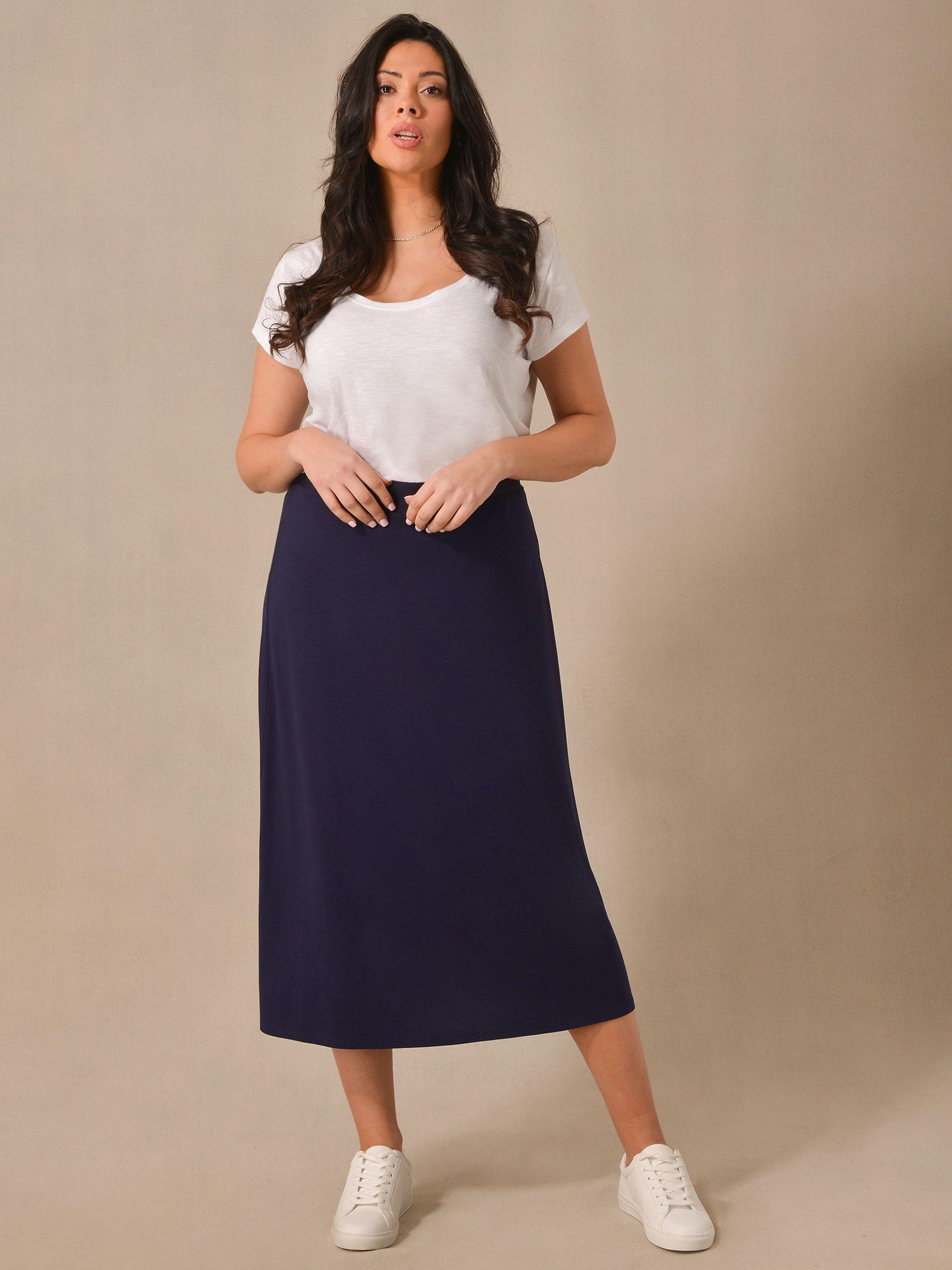 Live Unlimited Curve Jersey Midi Skirt, Blue