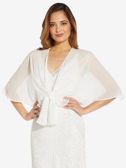 Adrianna Papell Chiffon Cover Up Shawl, Ivory, Ivory