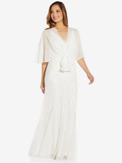 Adrianna Papell Chiffon Cover Up Shawl, Ivory - view 2, Ivory