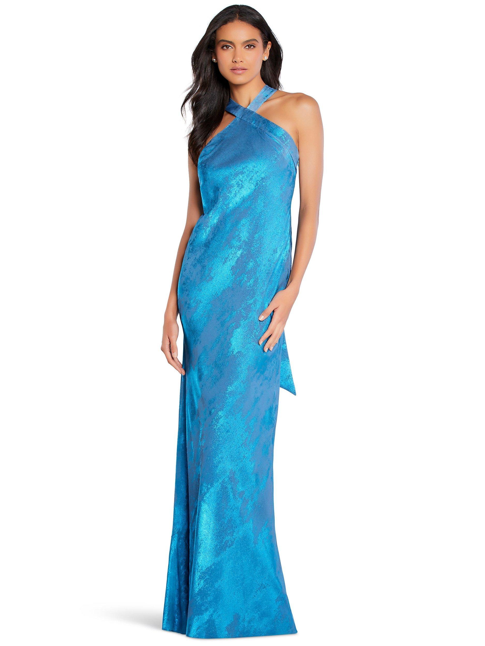 Aidan by Adrianna Papell Halter Mermaid Gown, Ocean Dream