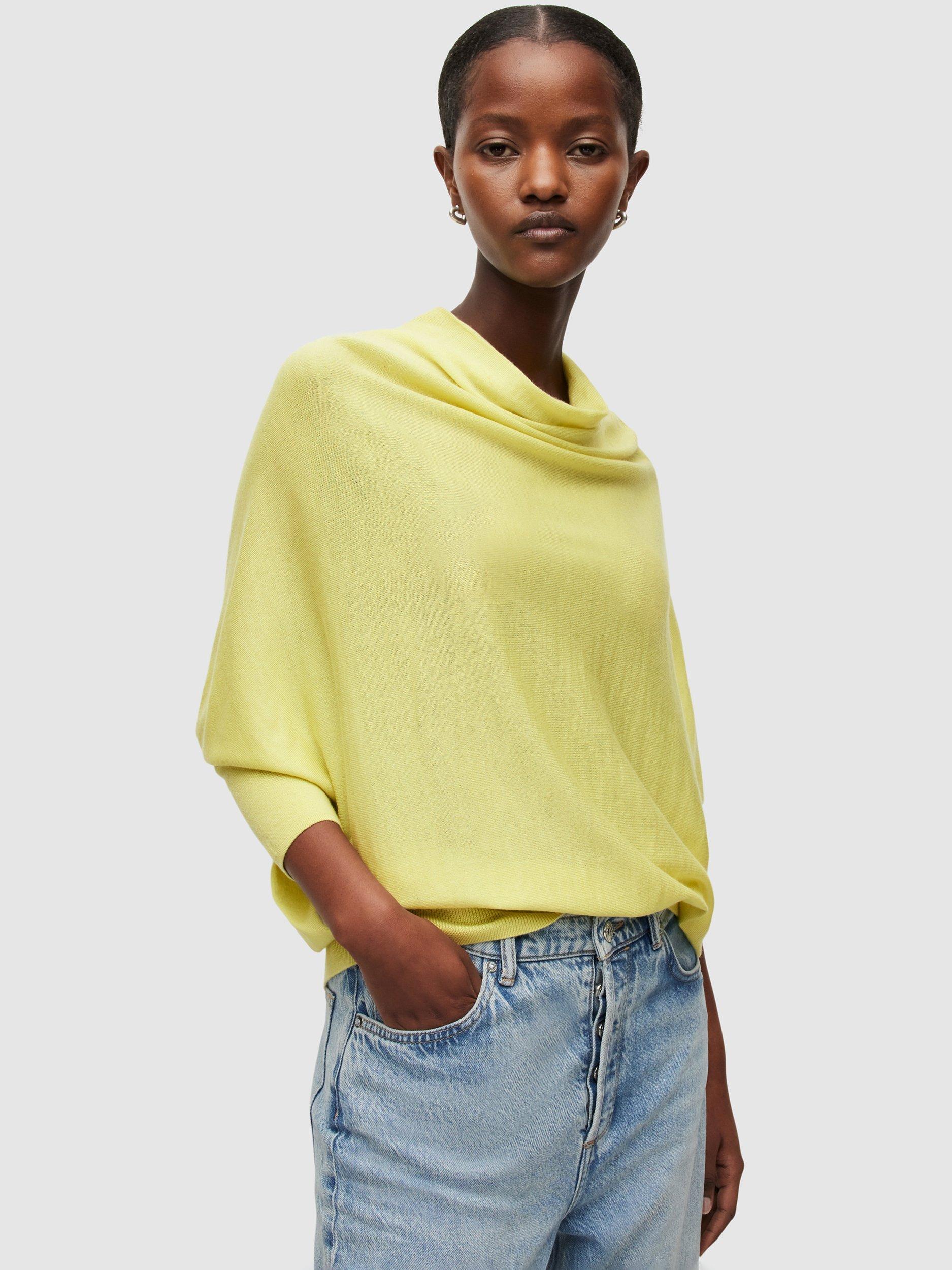AllSaints Ridley Merino Wool Jumper, Citronella Yellow