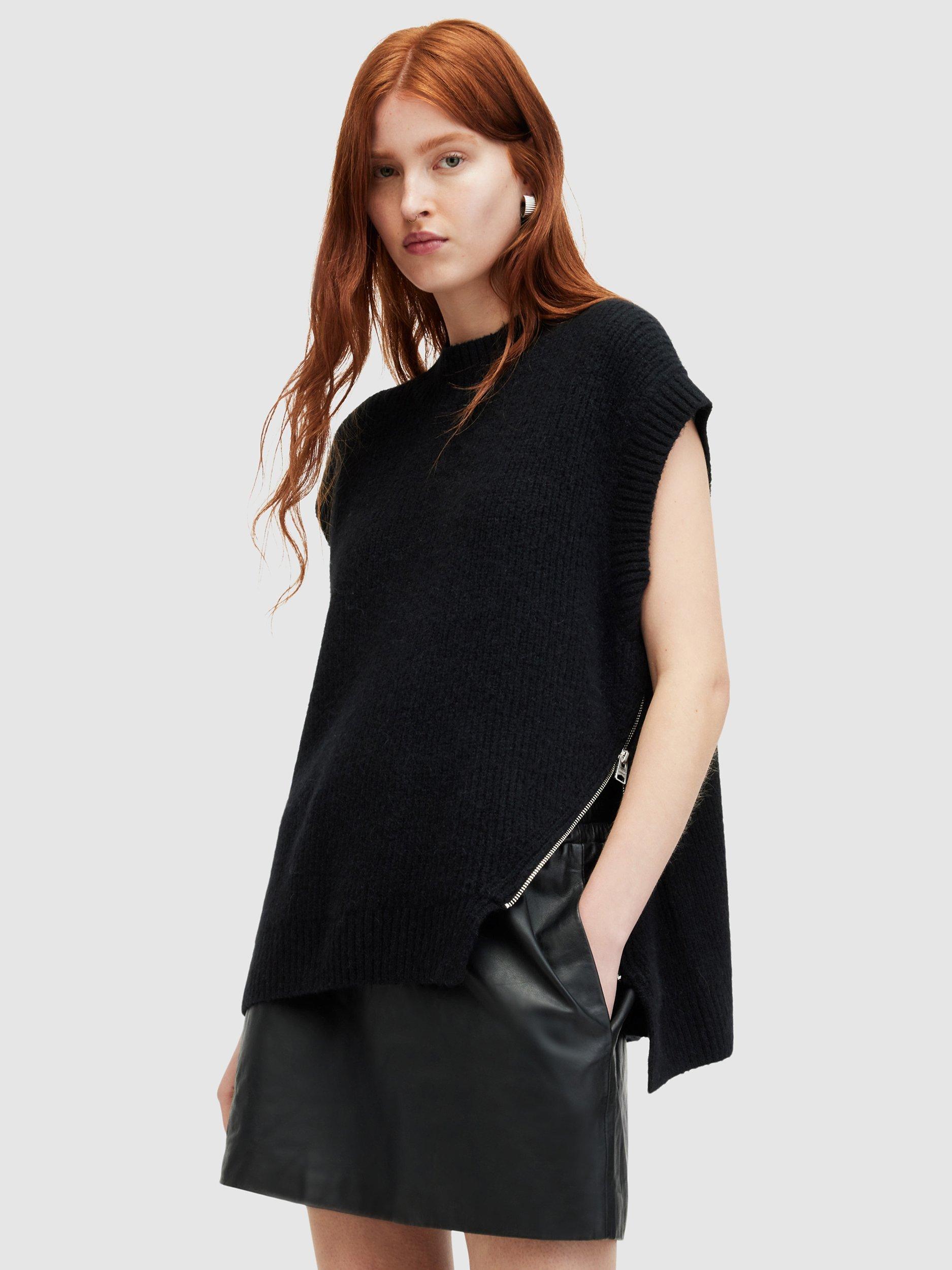 AllSaints Castel Wool Blend Knitted Tank Top, Black