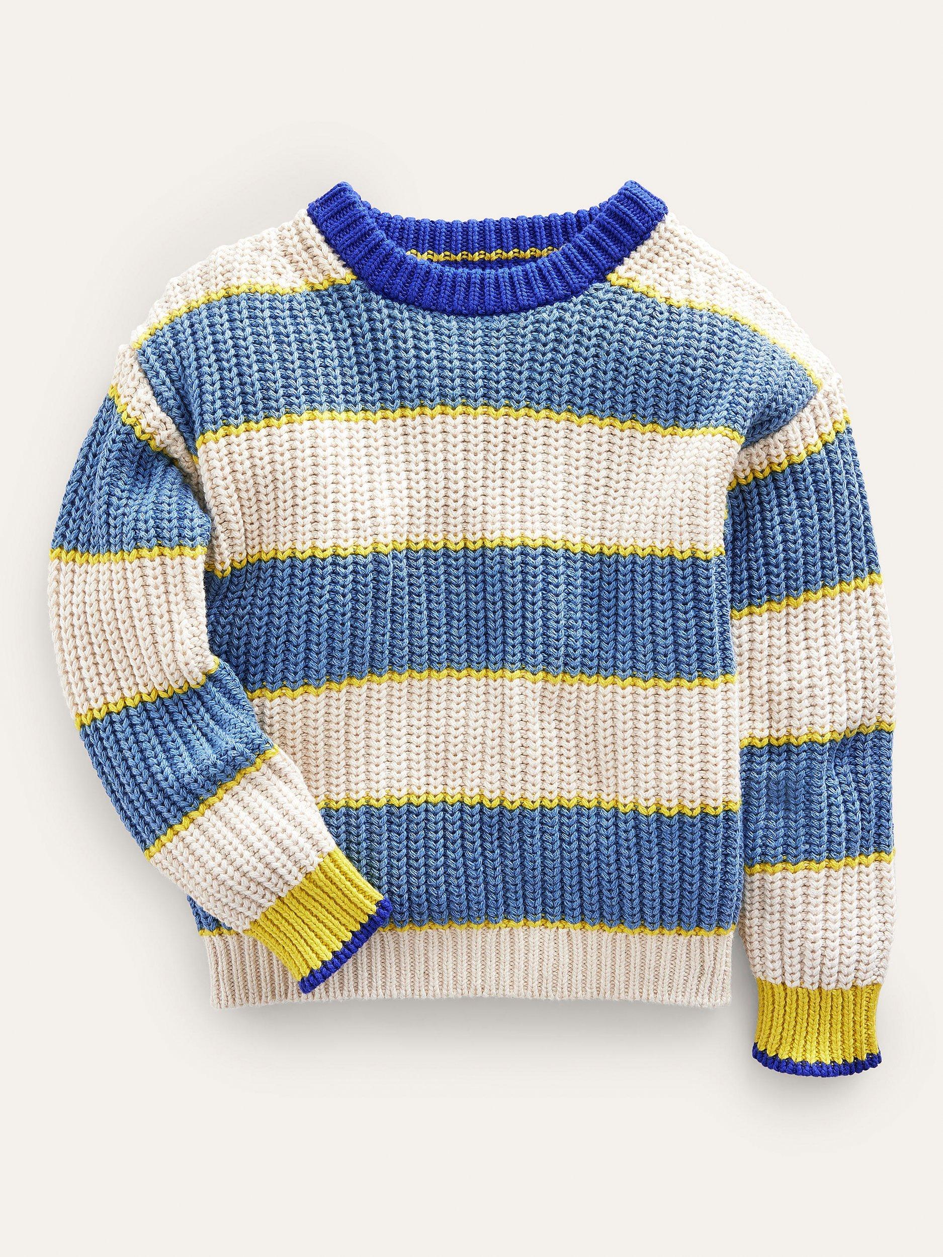 Mini Boden Kids' Stripe Drop Sleeve Jumper, Multi