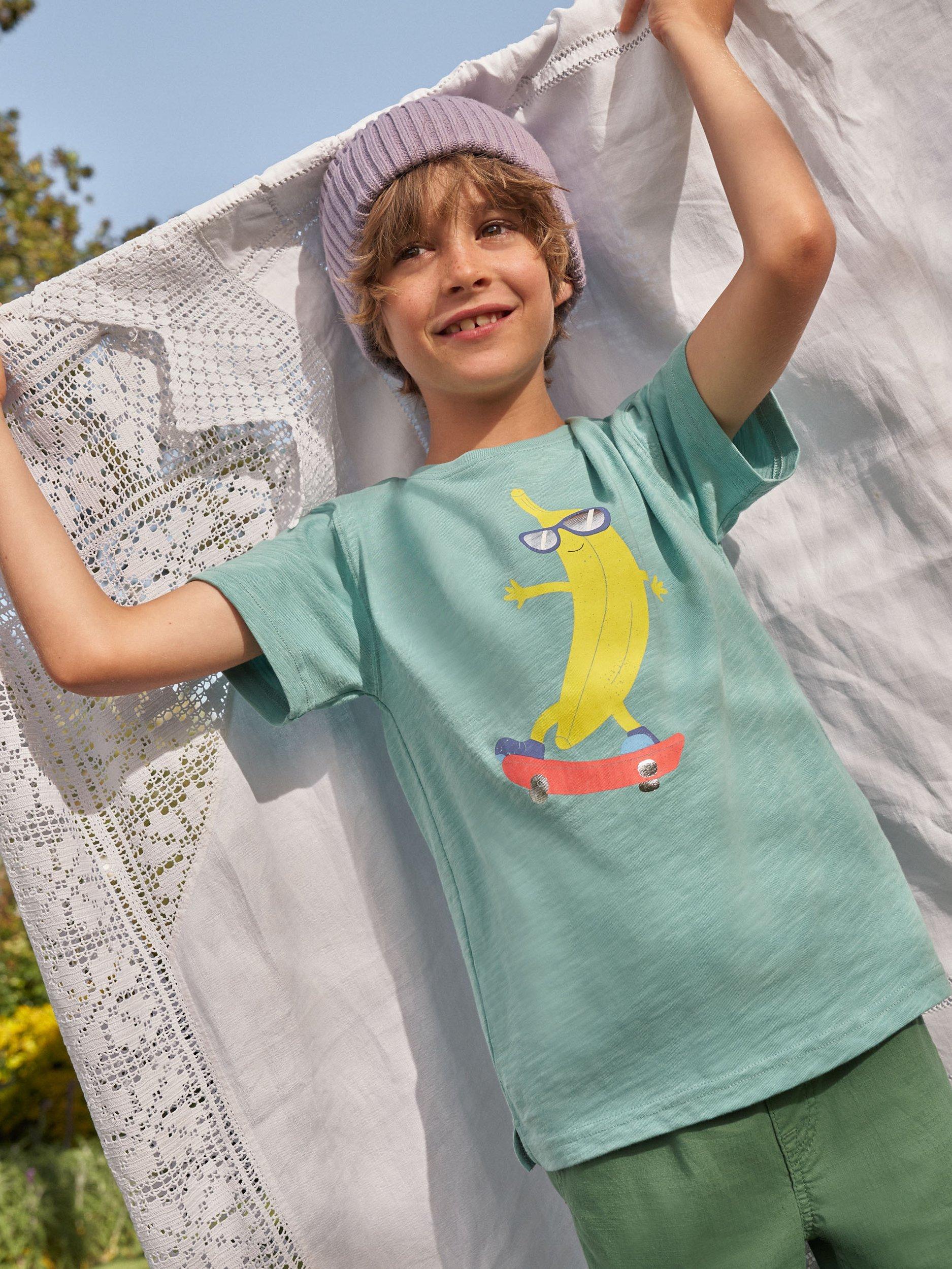 Mini Boden Kids' Printed T-Shirt, Hot Spring Banana