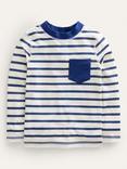 Mini Boden Kids' Breton Rash Vest, Navy/Ivory