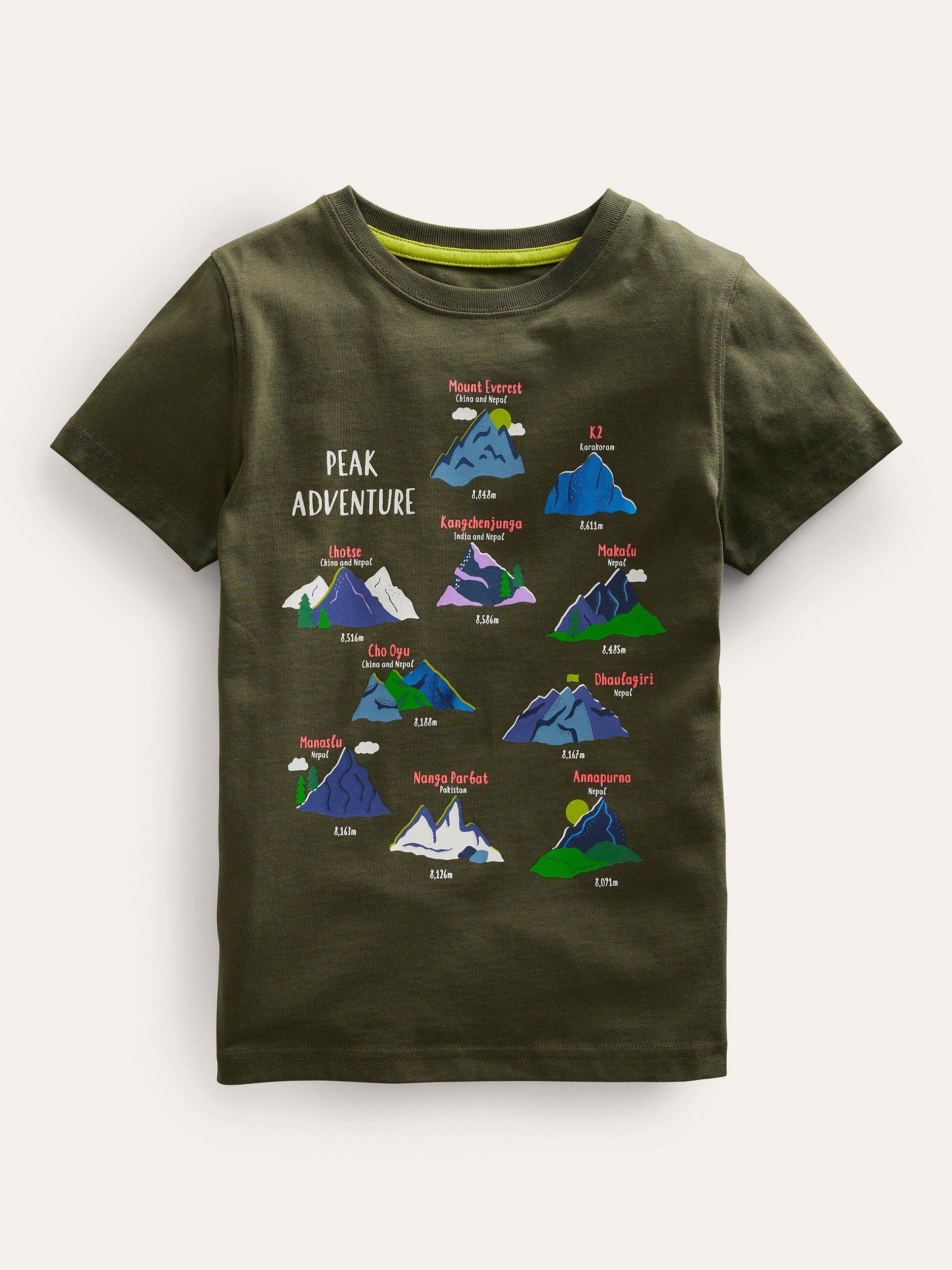 Mini Boden Kids'  Graphic Education T-Shirt, Classic Volcano