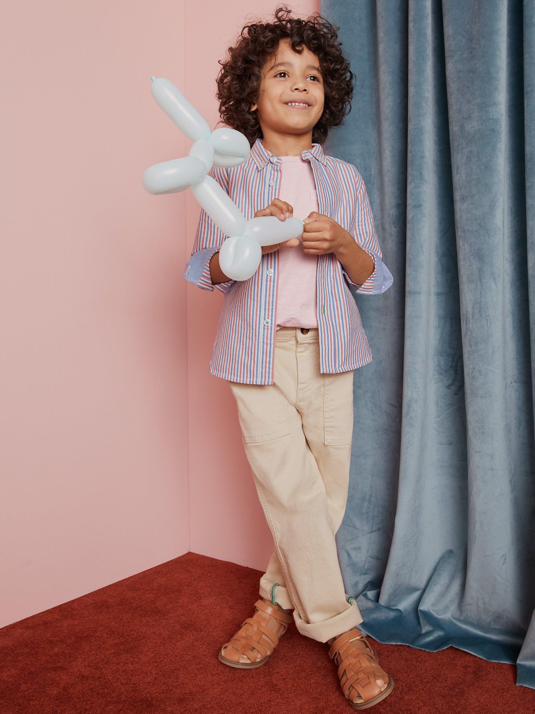 Mini Boden Kids' Relaxed Pocket Trouser, Stone