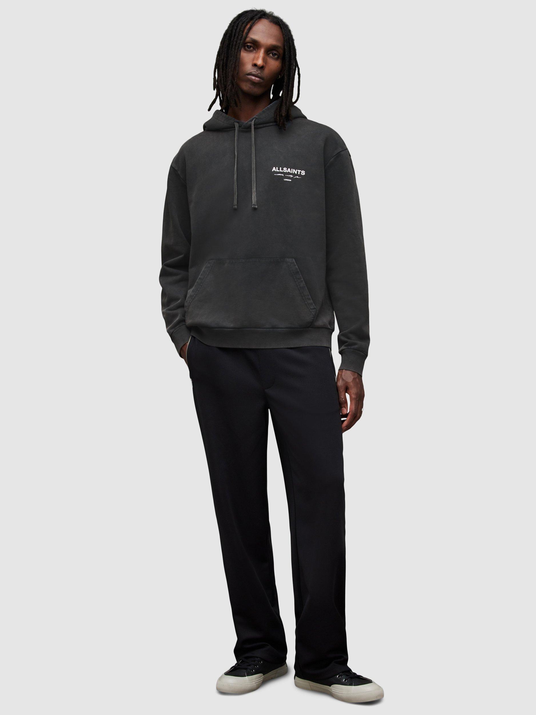 Product image 3 of 8, which shows AllSaints Underground Hoodie, Washed Black, XS