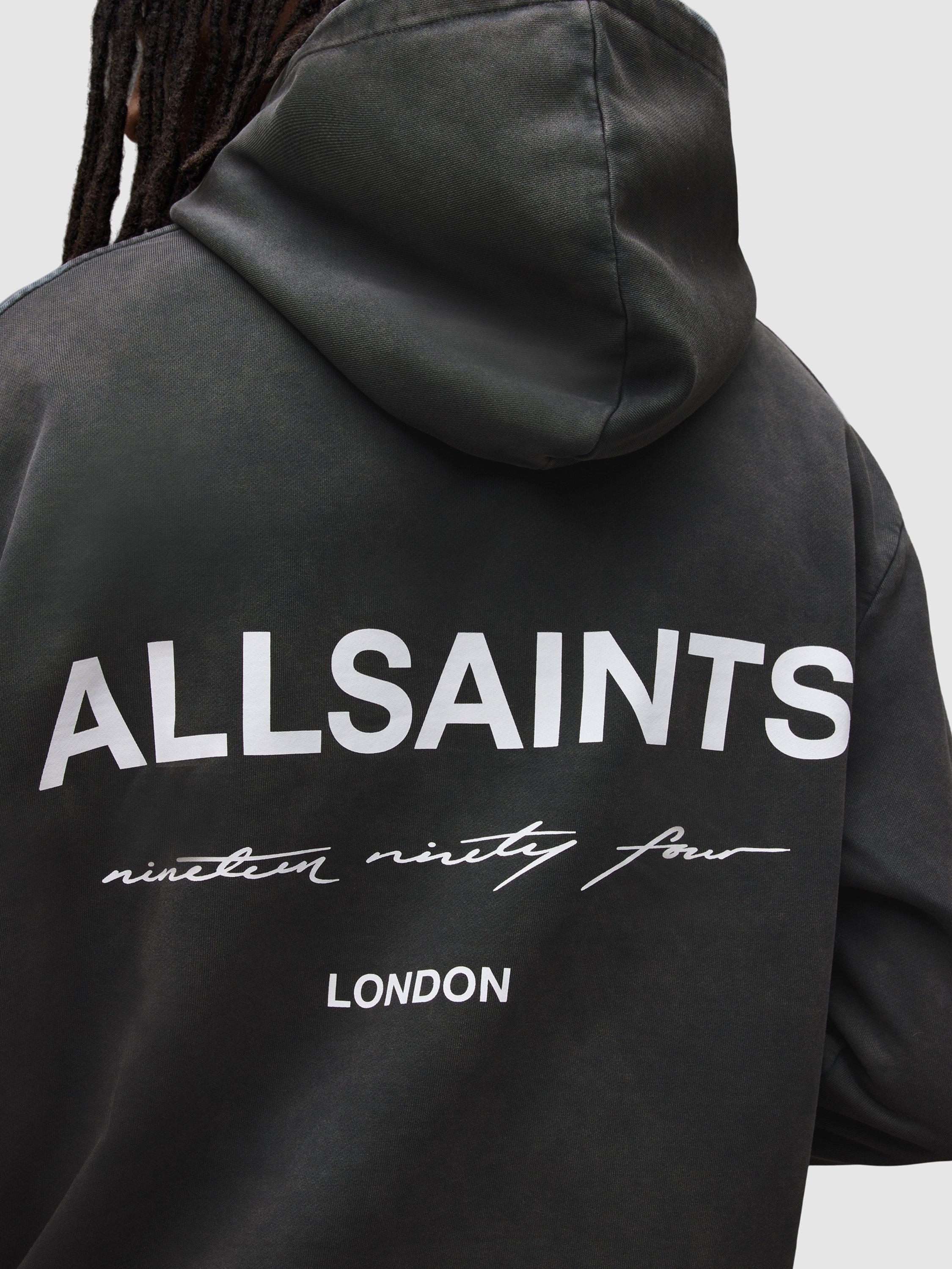 AllSaints Underground Hoodie, Washed Black, XS