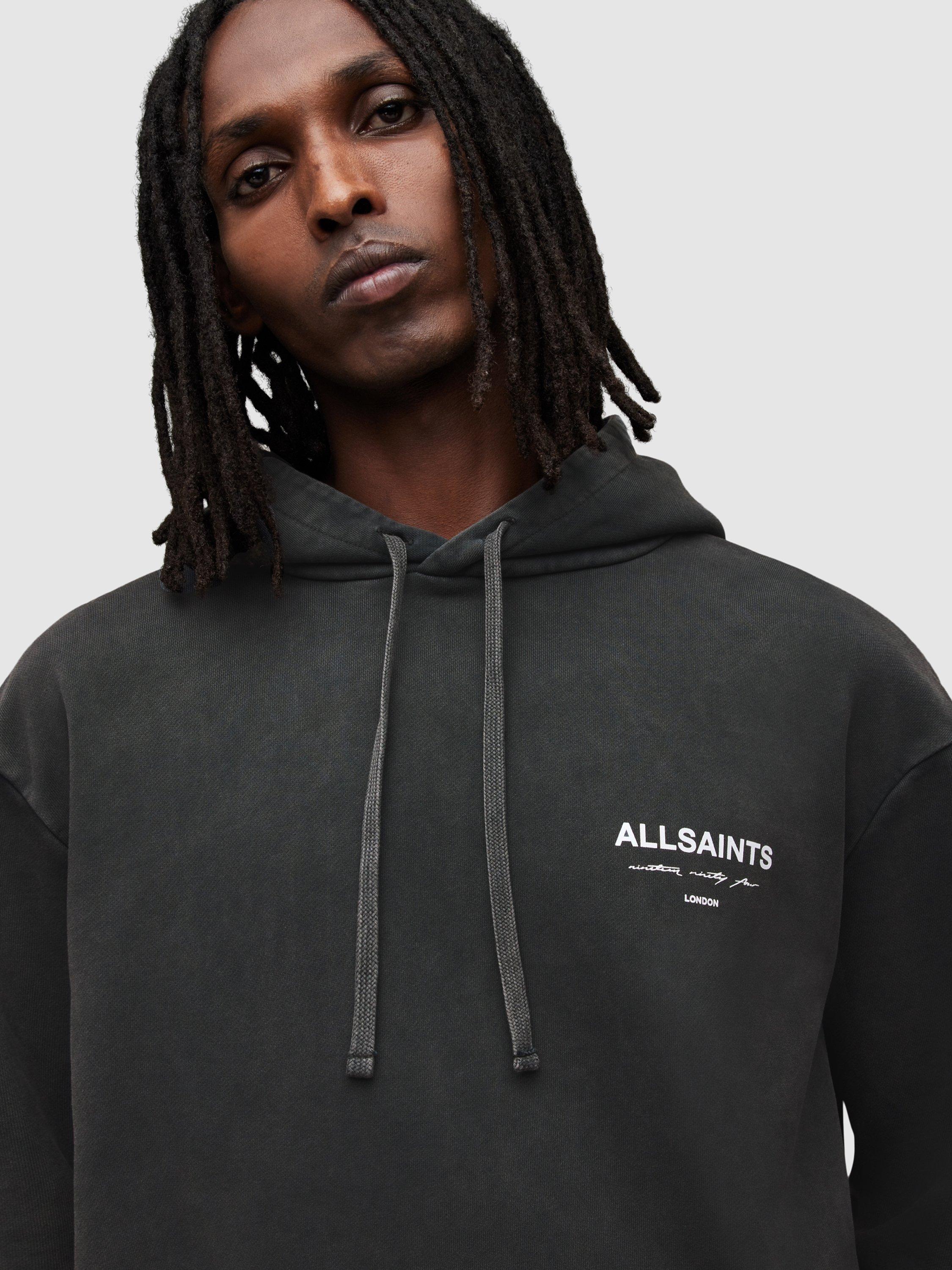 AllSaints Underground Hoodie, Washed Black, XS