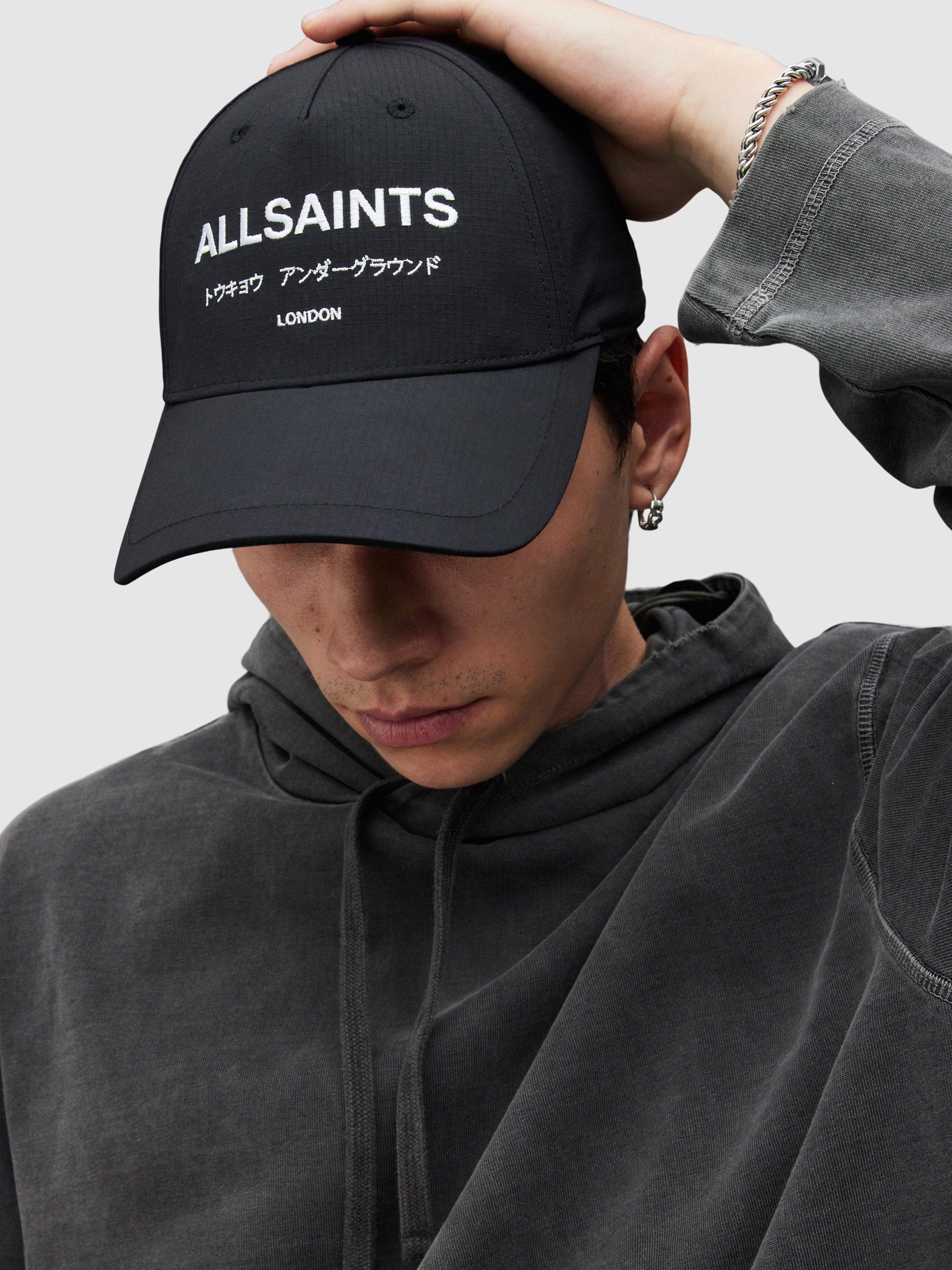 Product image 2 of 5, which shows AllSaints Underground Baseball Cap, One Size, Black/Matte Black