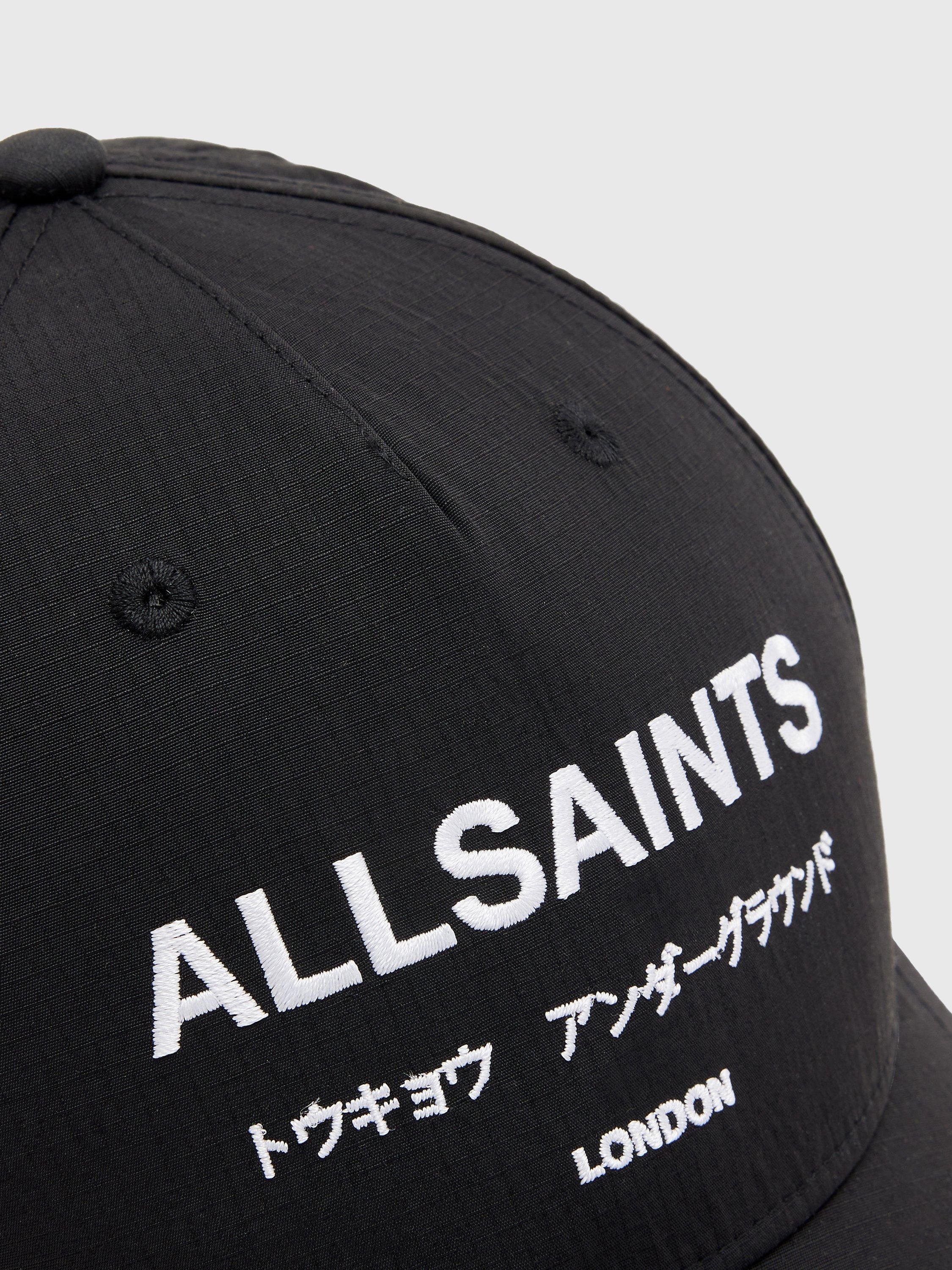 Product image 3 of 5, which shows AllSaints Underground Baseball Cap, One Size, Black/Matte Black