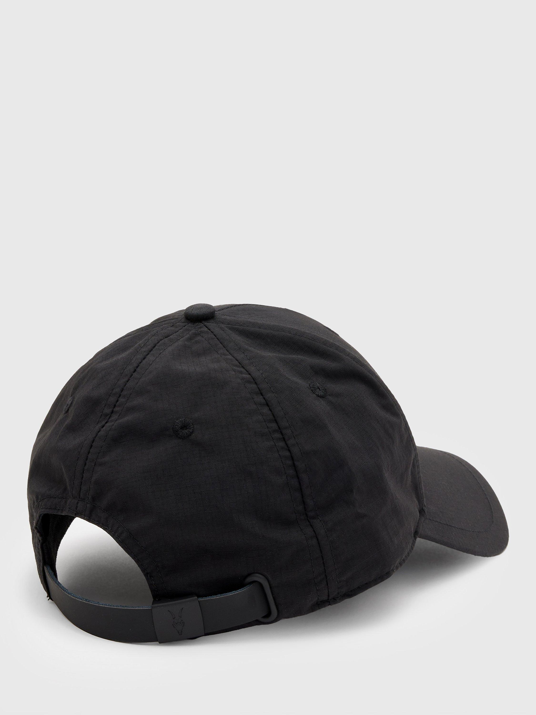 Product image 5 of 5, which shows AllSaints Underground Baseball Cap, One Size, Black/Matte Black