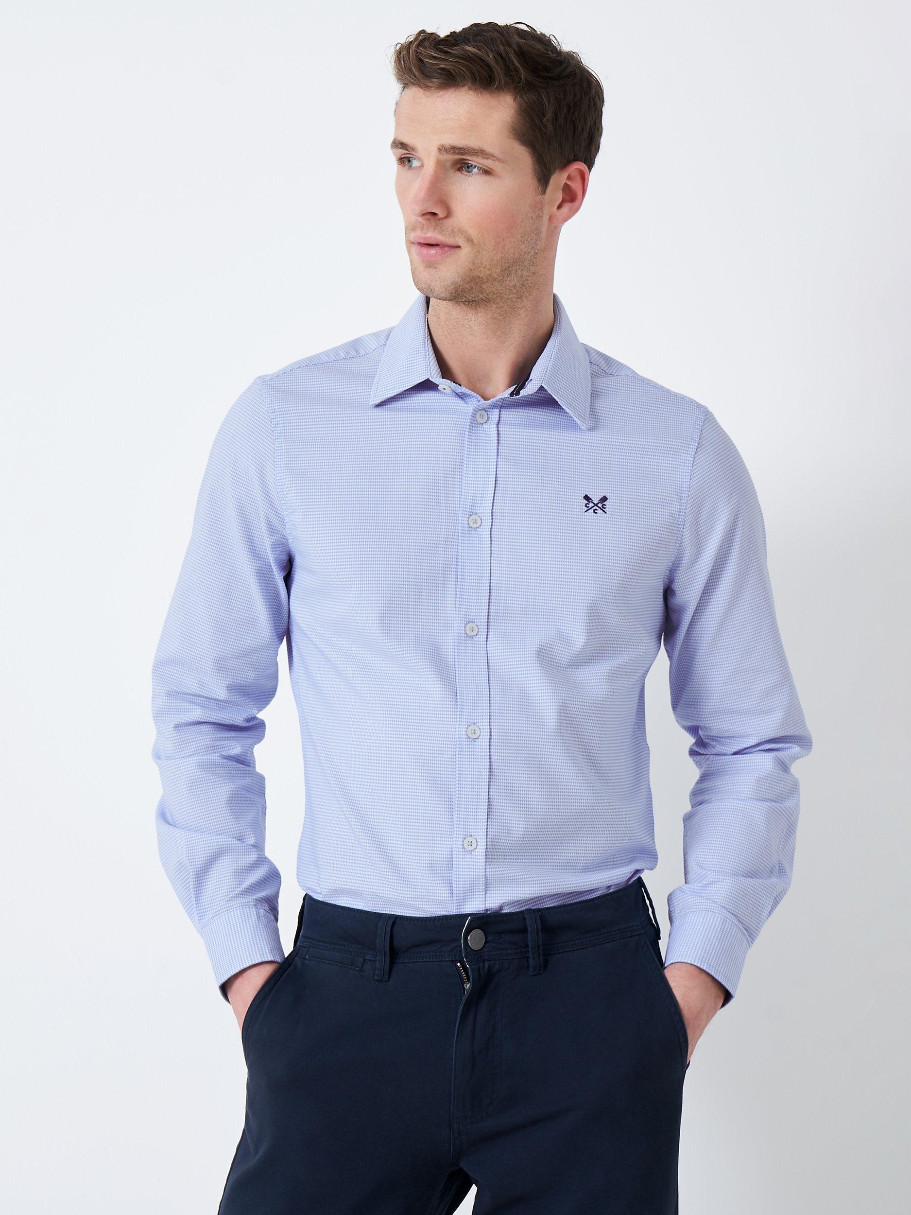 Crew Clothing Dobby Week Shirt, Light Blue