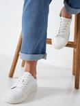 Crew Clothing Gigi Leather Trainers, White