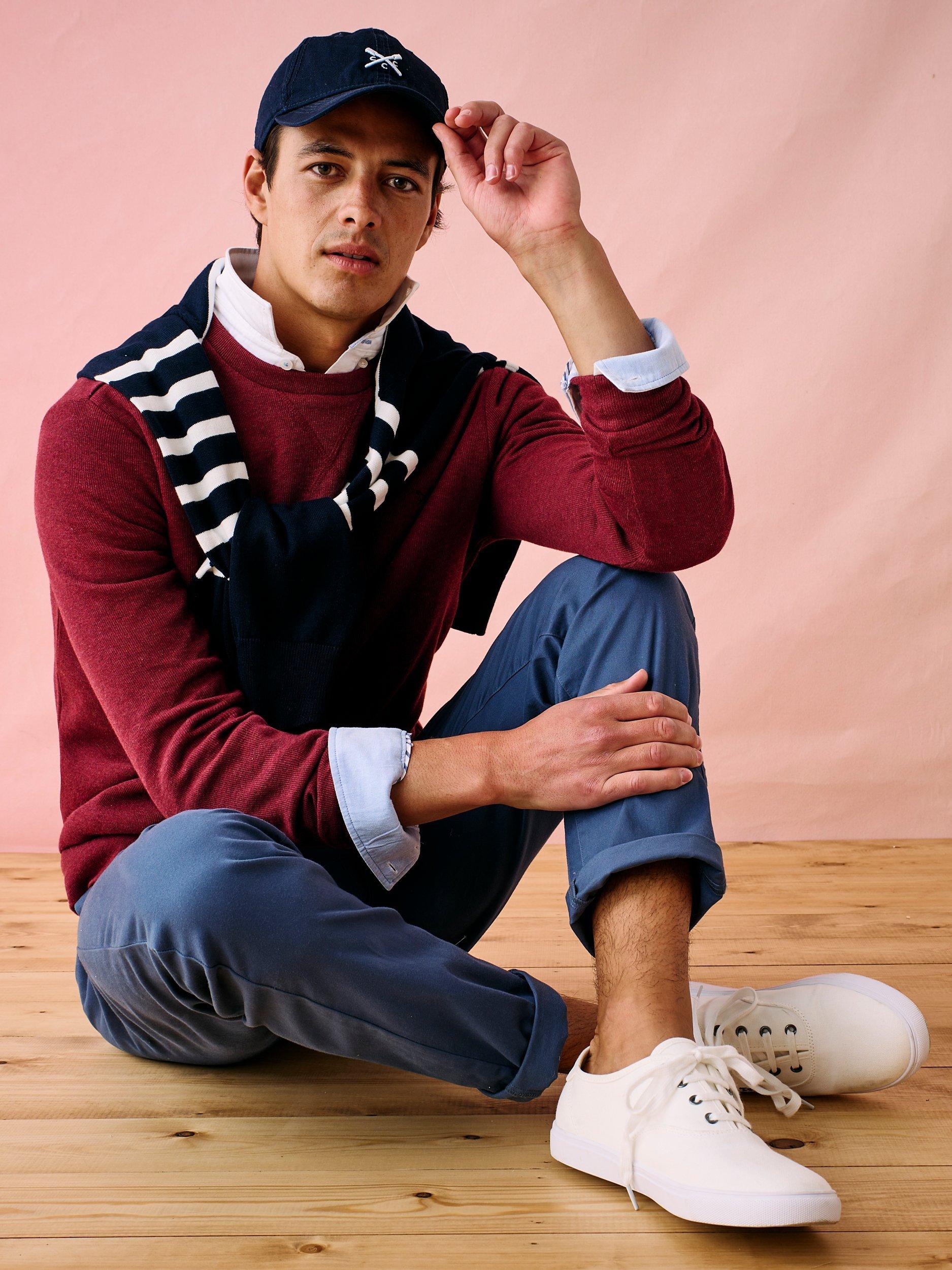 Product image 5 of 5, which shows Crew Clothing Lucas Leather Lace Up Trainers, White, 7