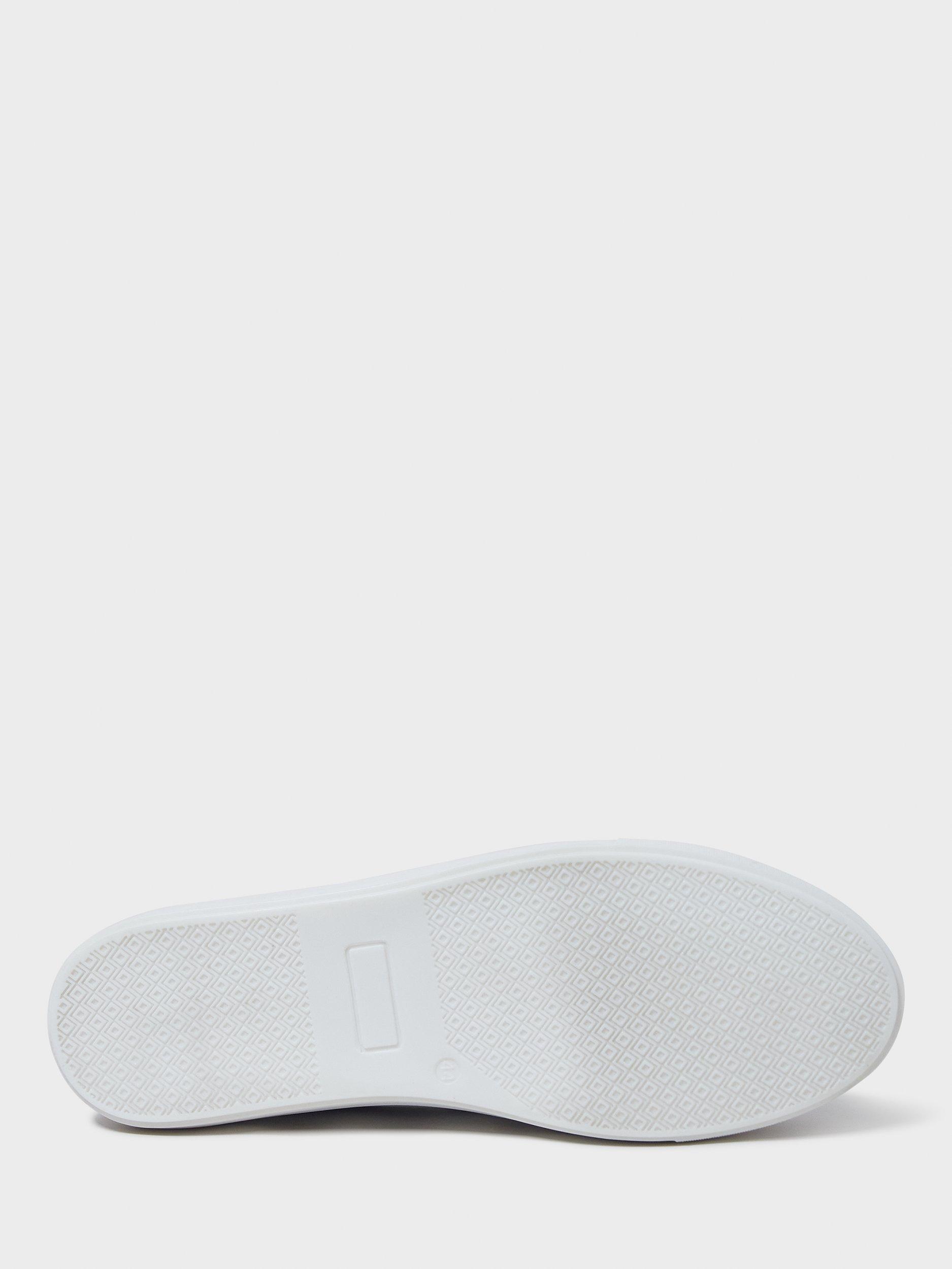 Product image 4 of 5, which shows Crew Clothing Lucas Leather Lace Up Trainers, White, 7