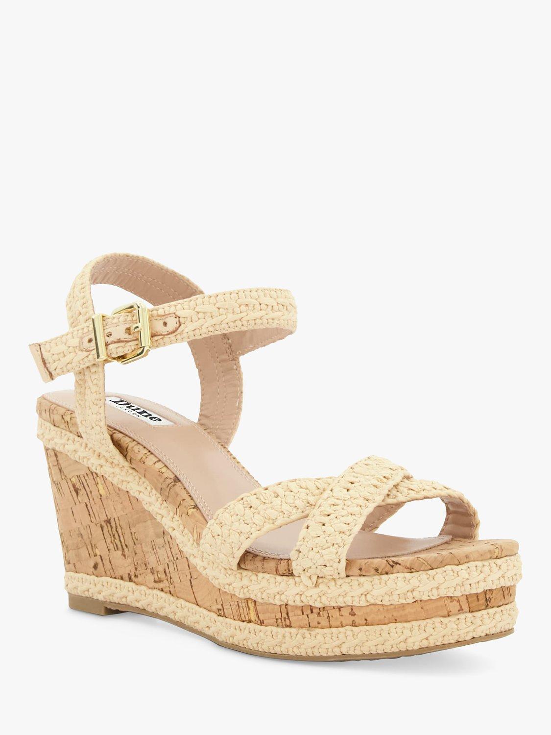 Product image 3 of 4, which shows Dune London Kelisa Braided High Wedge Heel Sandals, Neutral, 8