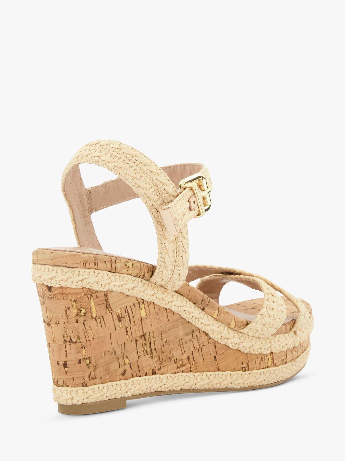 Product image 4 of 4, which shows Dune London Kelisa Braided High Wedge Heel Sandals, Neutral, 8