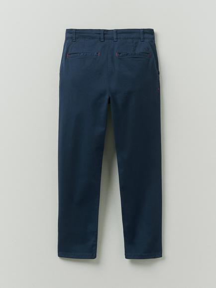 Crew Clothing Kids' Slim Fit Garment Dyed Chinos, Dark Blue - view 2, Dark Blue