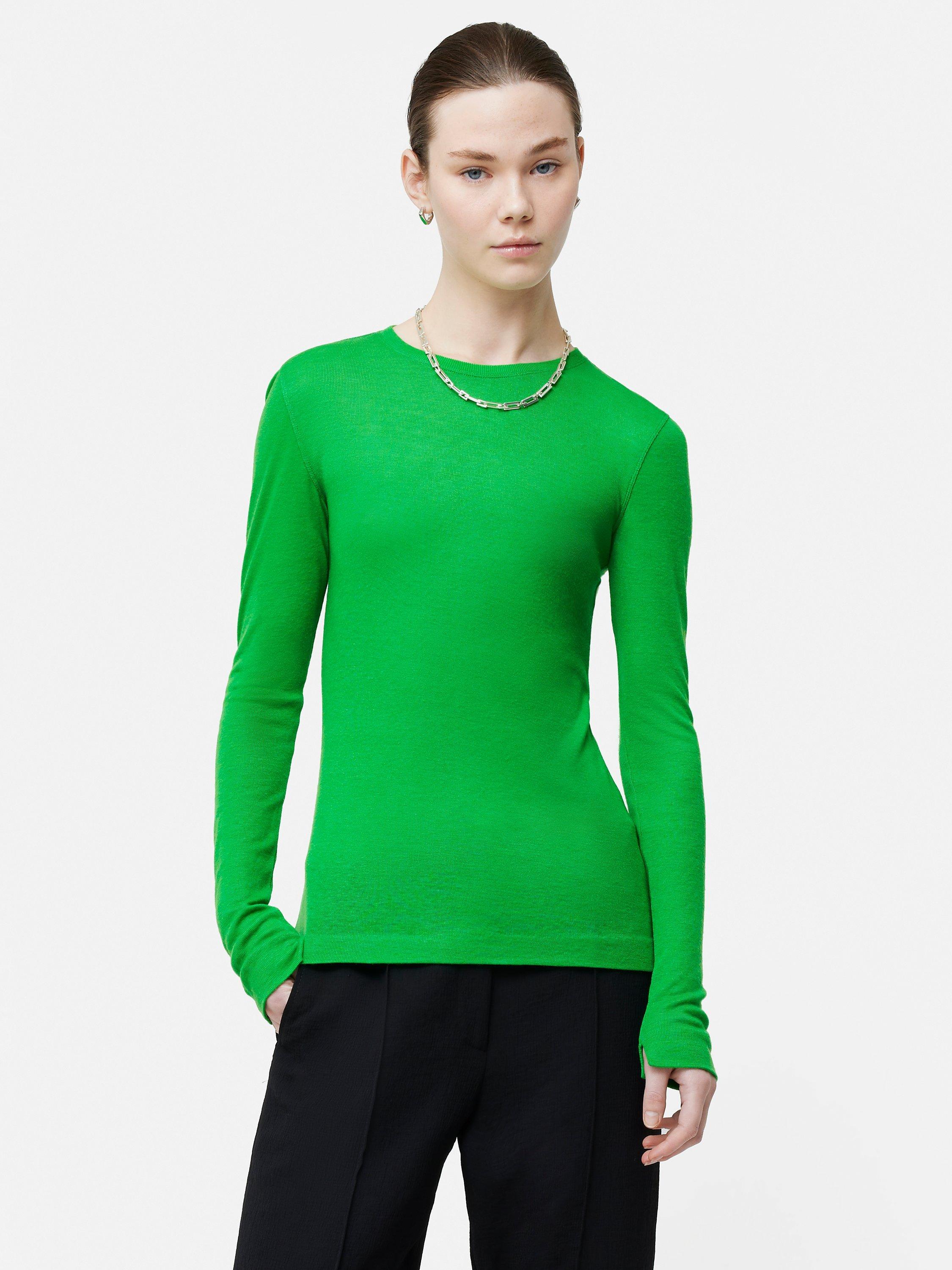Jigsaw Wool Blend Long Sleeve Jersey Top