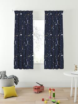 John Lewis Shooting Stars Pencil Pleat Pair Blackout Lined Children's Curtains, Multi