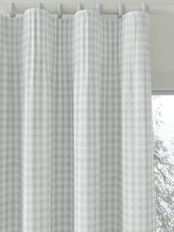 John Lewis Gingham Pencil Pleat Blackout Children's Curtains, Grey