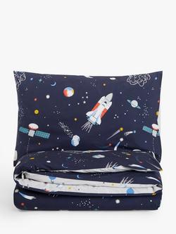 John Lewis Outer Space Glove in the Dark Pure Cotton Duvet Cover and Pillowcase Set, Multi, Multi