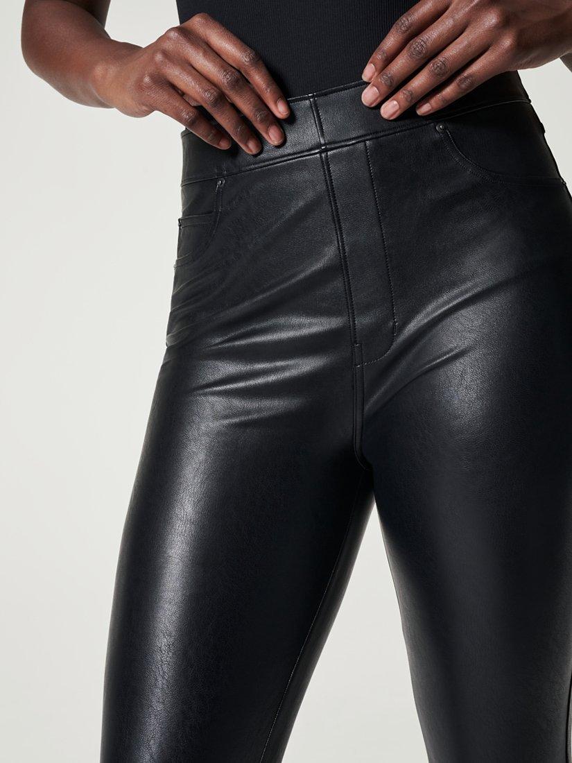 Spanx Leather Like Ankle Skinny Trousers Noir Black