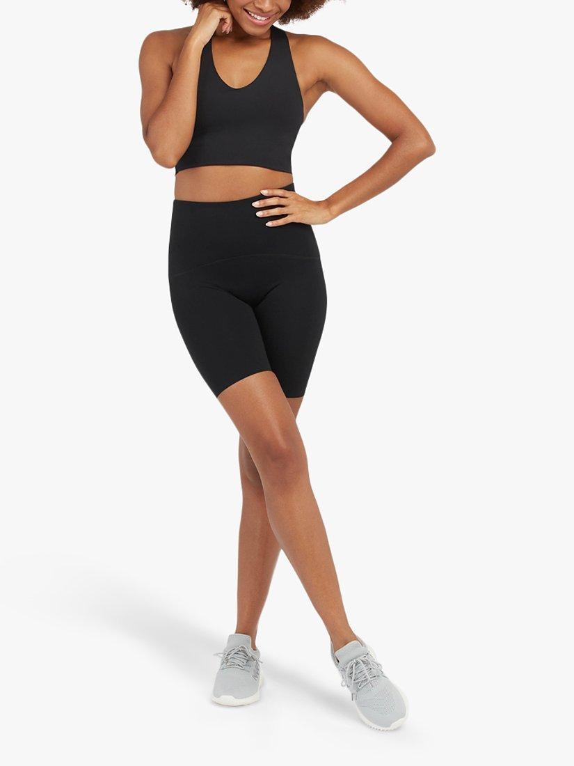 Product image 2 of 6, which shows Spanx Booty Boost Active Cycling Shorts, Very Black, S