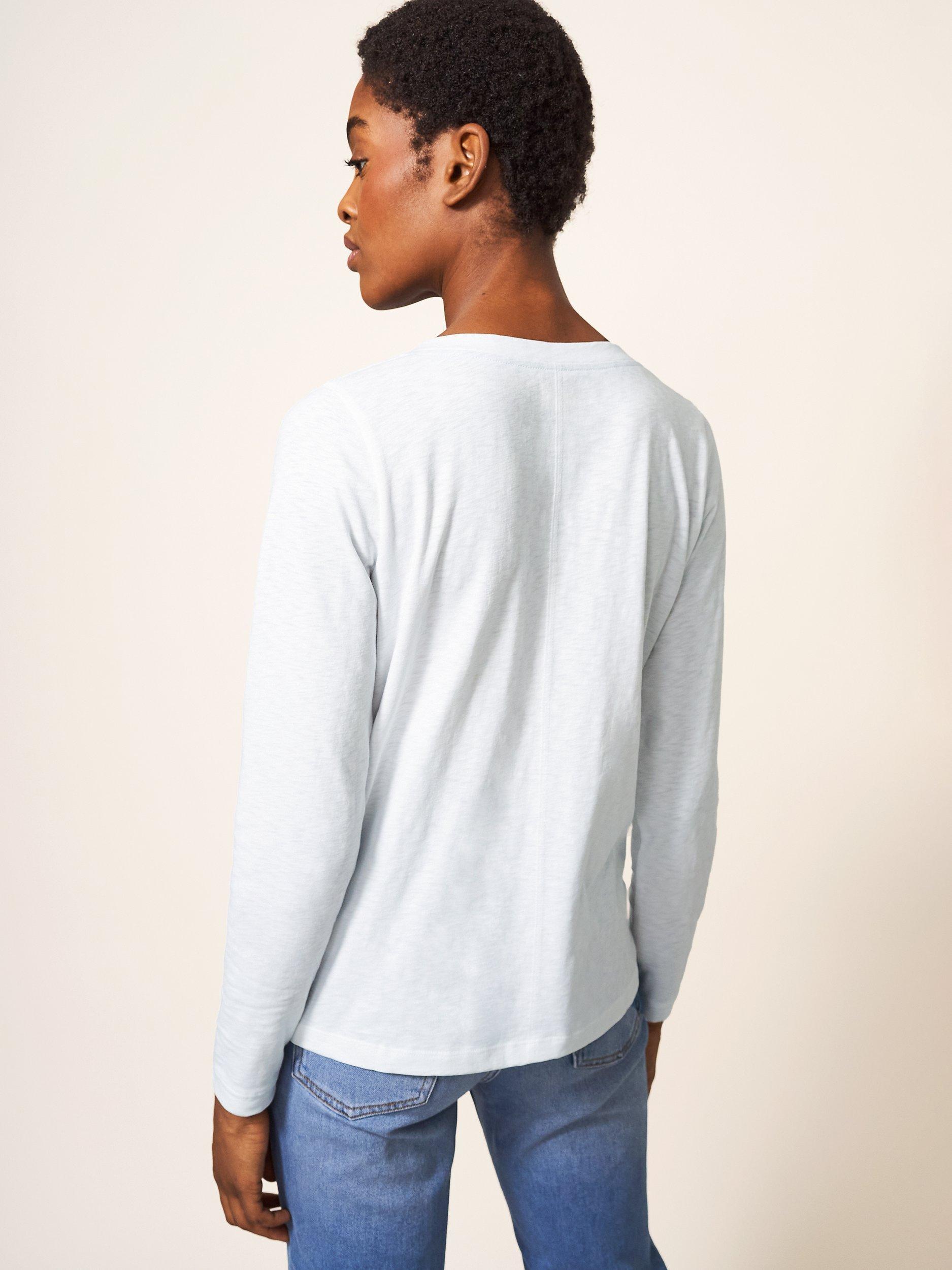 Product image 3 of 7, which shows White Stuff Nelly Cotton Long Sleeve T-Shirt, Bril White, 6