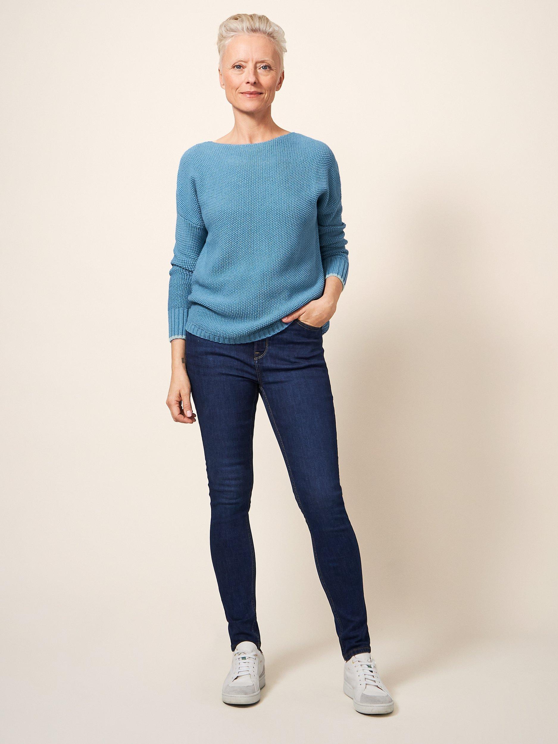White Stuff Southbank Organic Cotton Knit Jumper, Blue, Blue