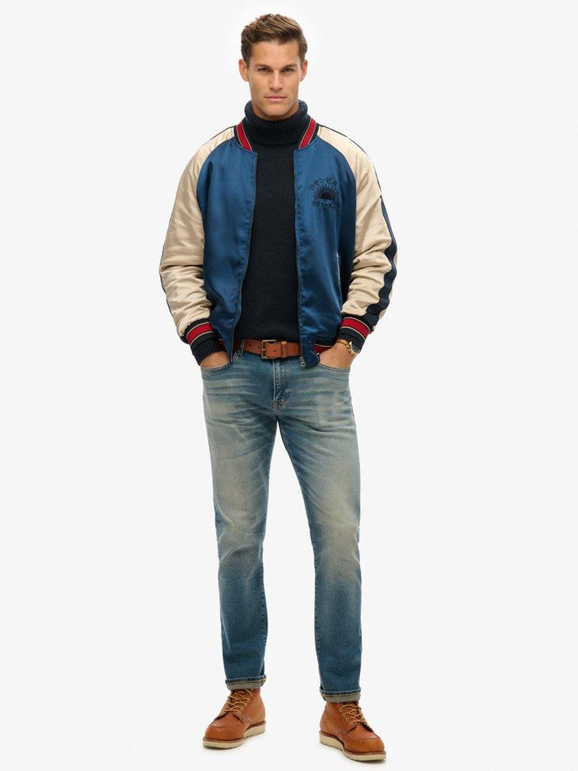 Superdry Vintage Suikajan Bomber Jacket, Zinc Blue, S