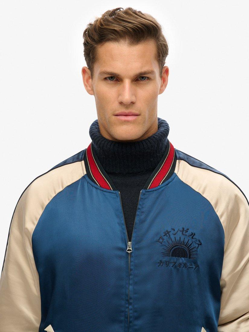 Superdry Vintage Suikajan Bomber Jacket, Zinc Blue, S