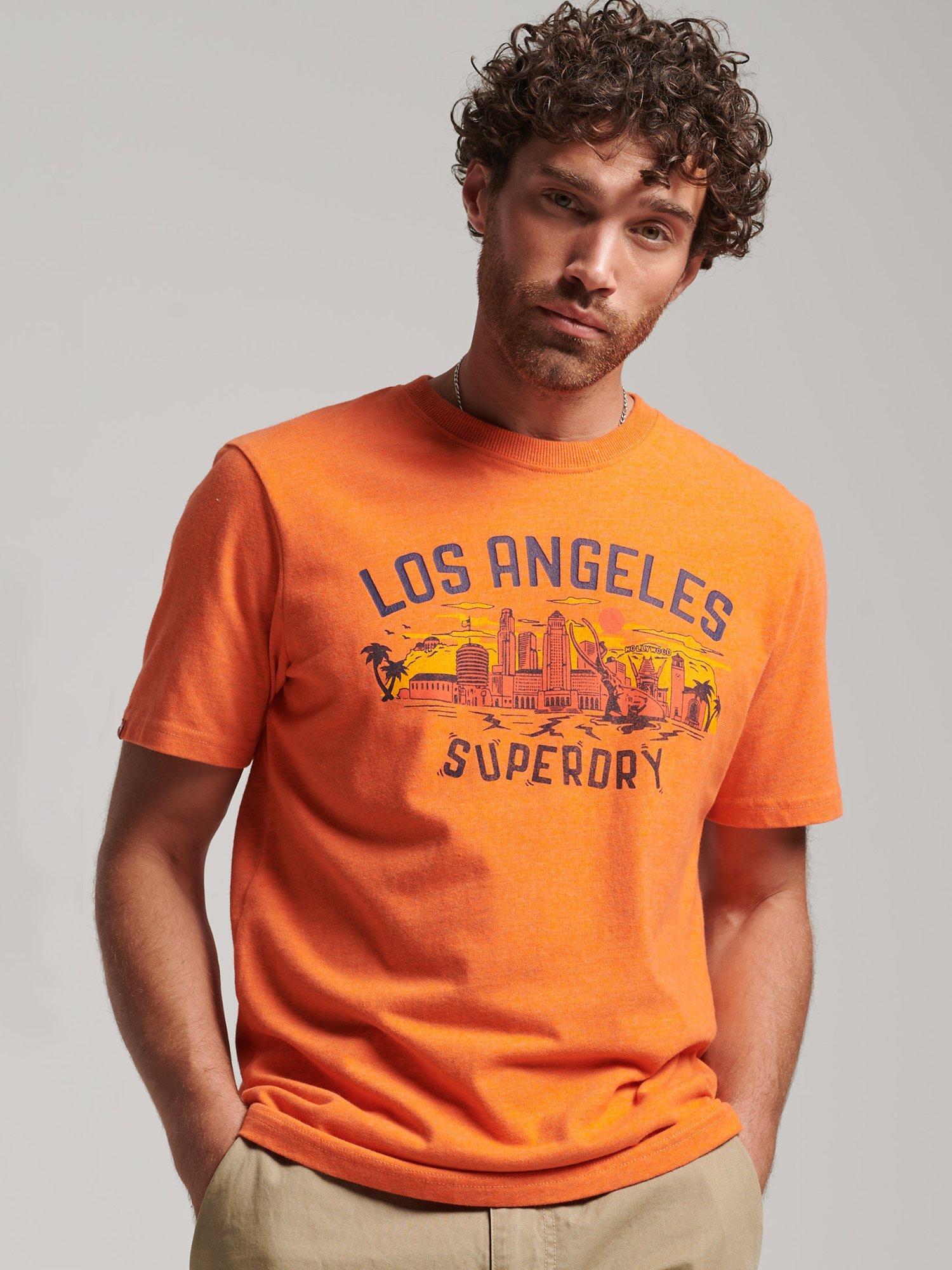 Product image 1 of 4, which shows Superdry Vintage City Souvenir T-Shirt, Orange Marl, XXXL