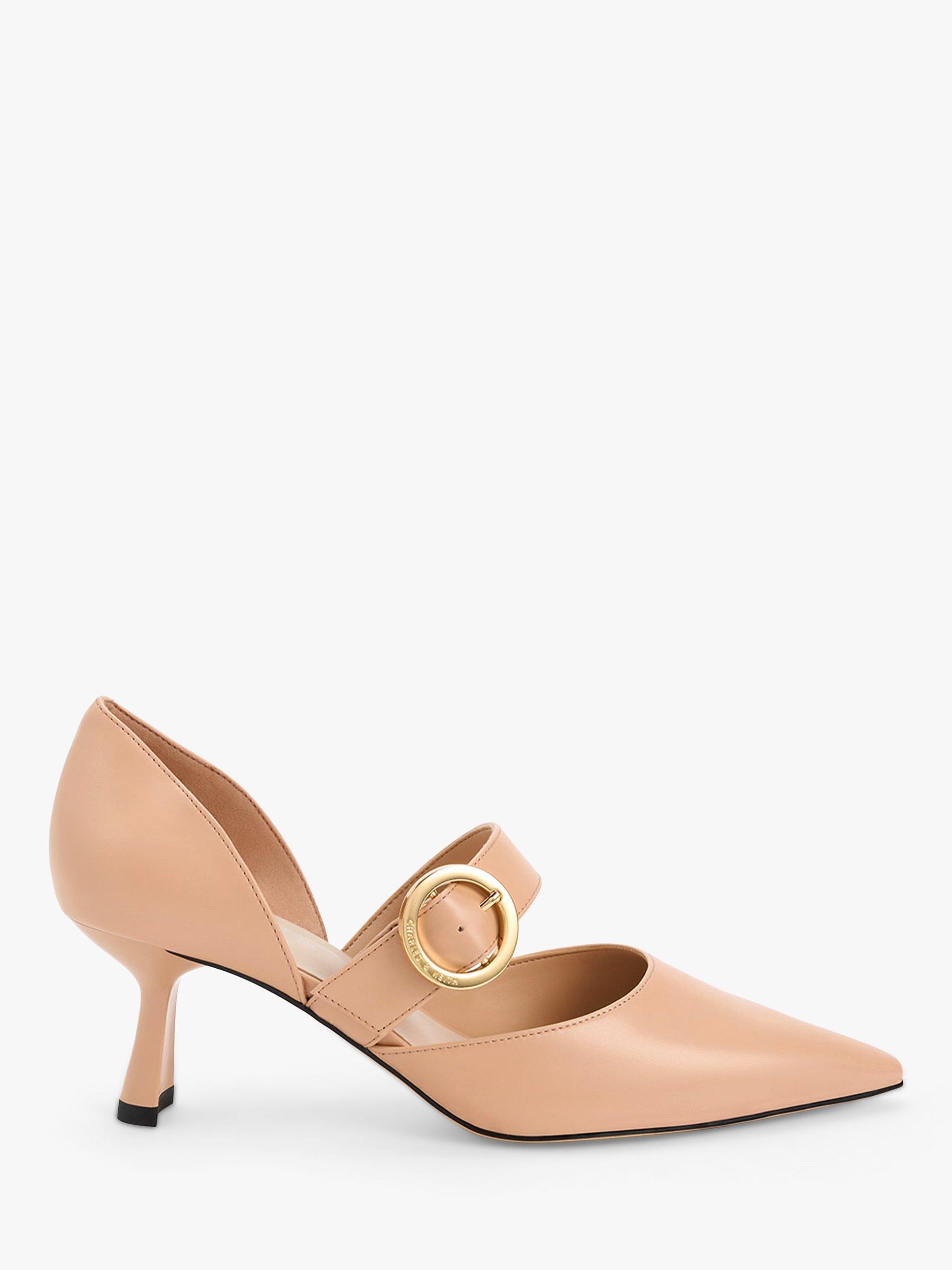 CHARLES & KEITH Faux Leather Pointed Toe Court Pumps, Nude