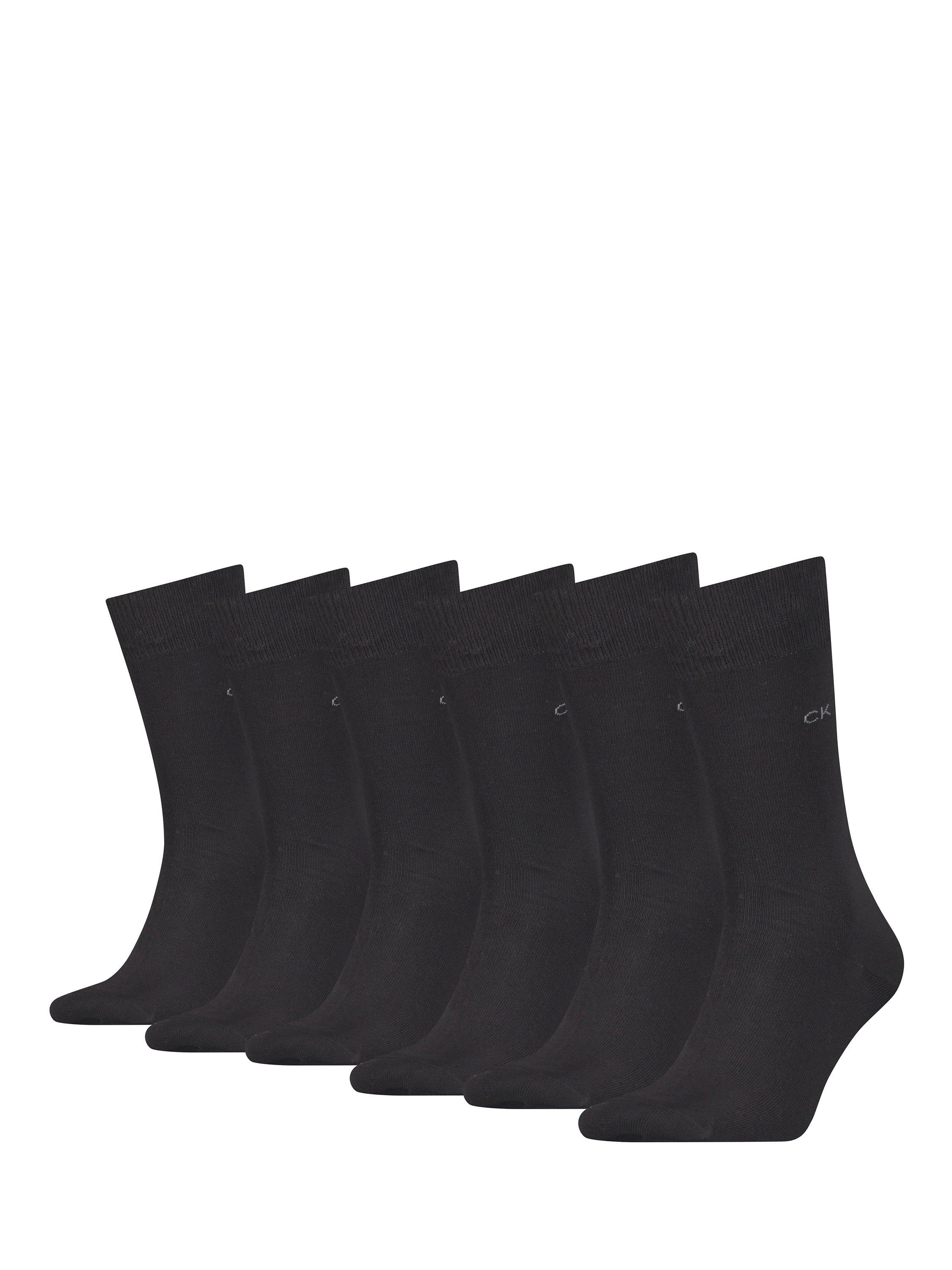 Product image 1 of 1, which shows Calvin Klein Logo Ankle Socks, One Size, Pack of 6, 001 Black, S-M