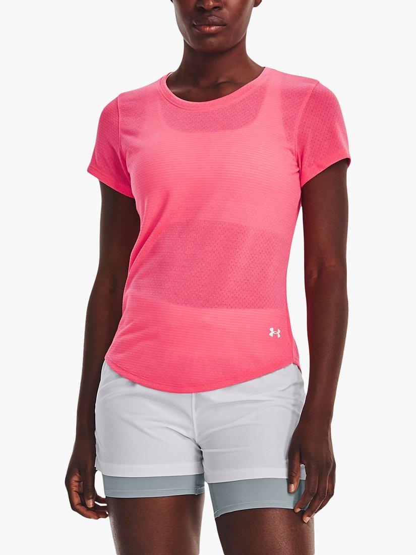 Under Armour Streaker Run Short Sleeve Running Top, Pink Shock, L