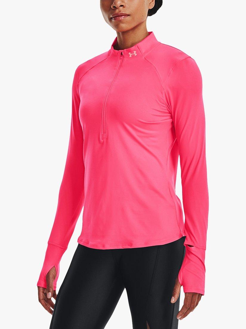 Under Armour Qualifier Run 2.0 1/2 Zip Long Sleeve Running Top, Pink