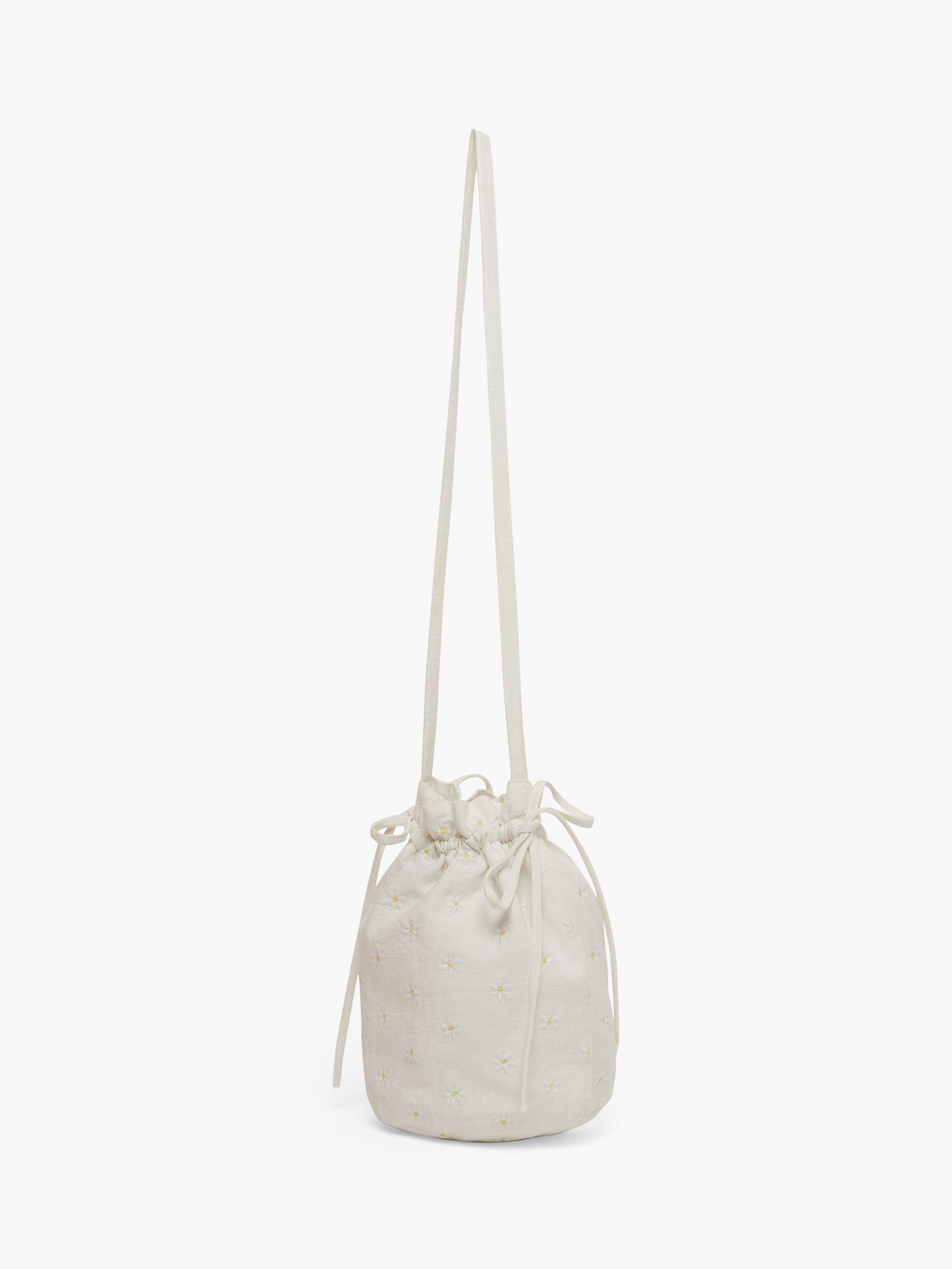 Great Plains Daisy Drawstring Bag, White