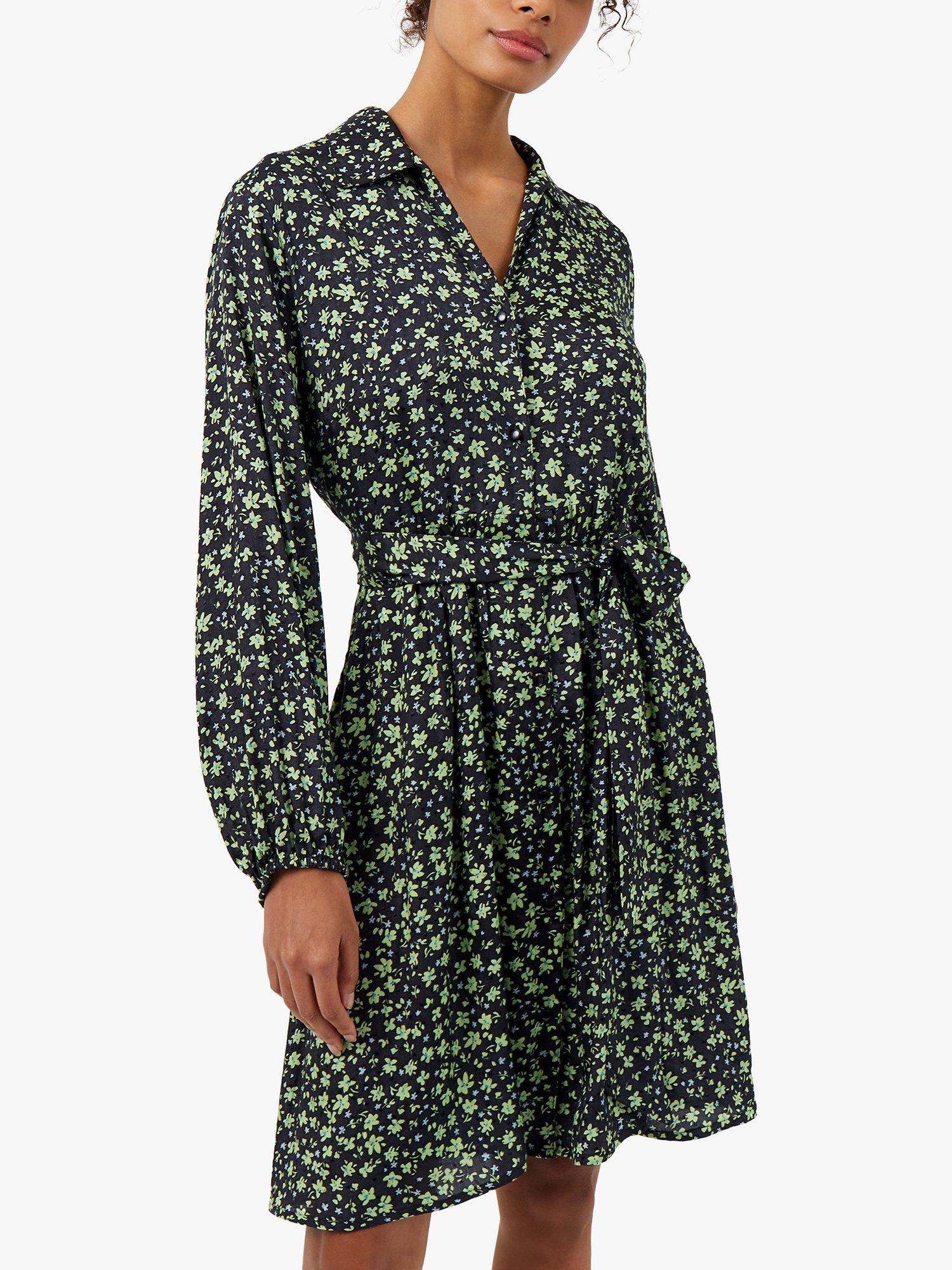 Great Plains Bella Ditsy Shirt Dress, Green/Black