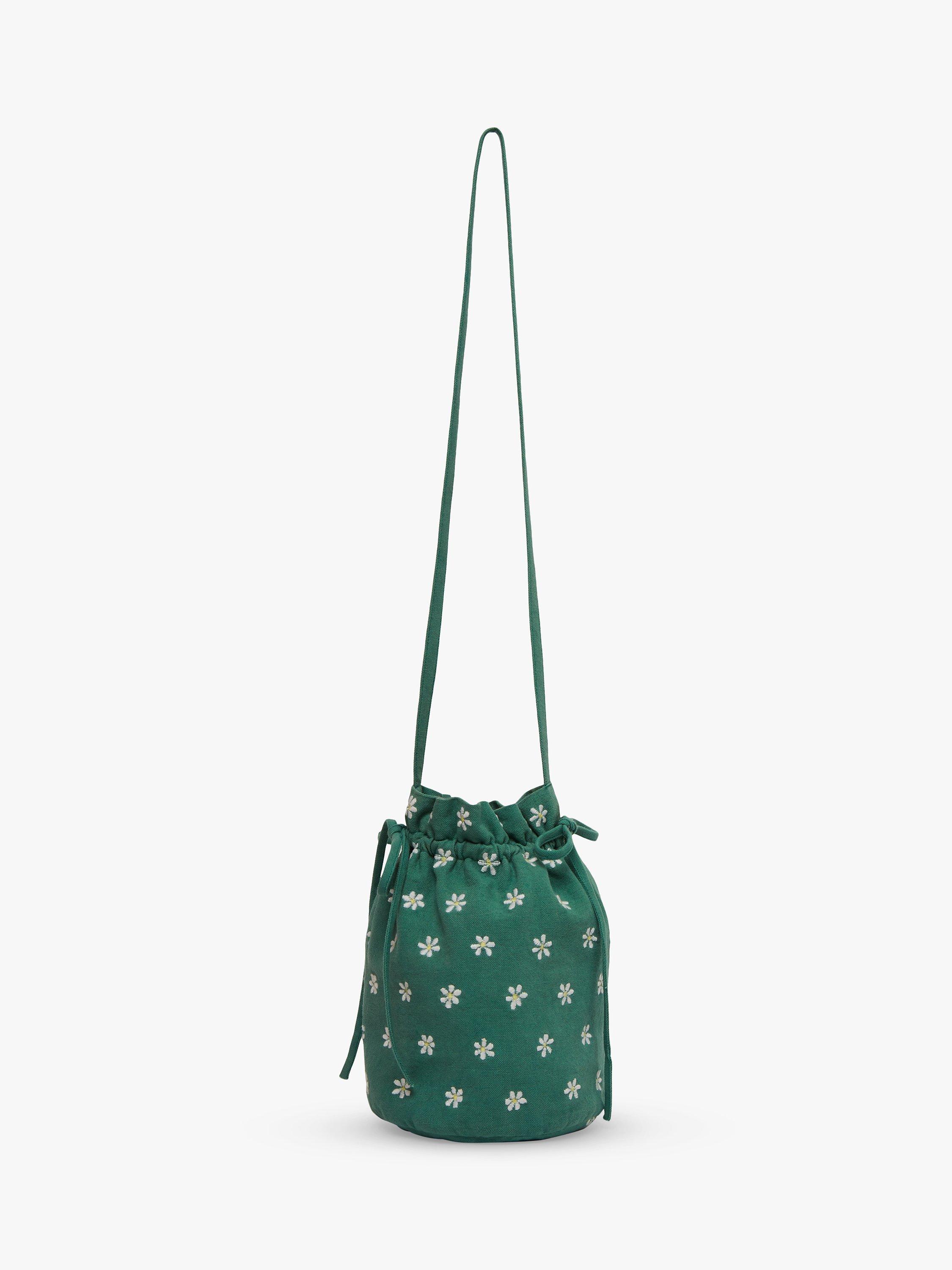 Great Plains Daisy Drawstring Bag, Jade Green