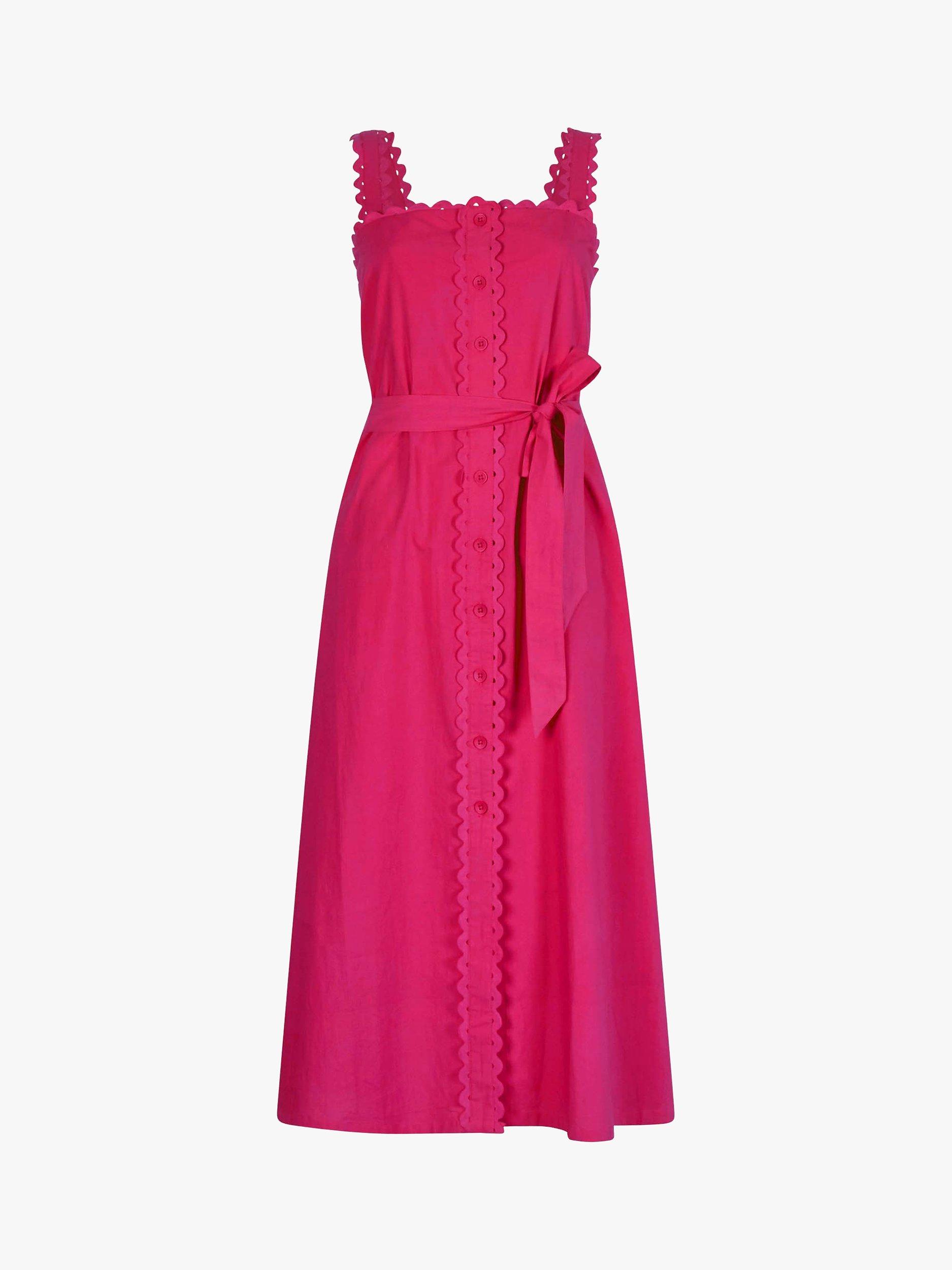 Great Plains Summer Ric Rac Midi Dress, Magenta